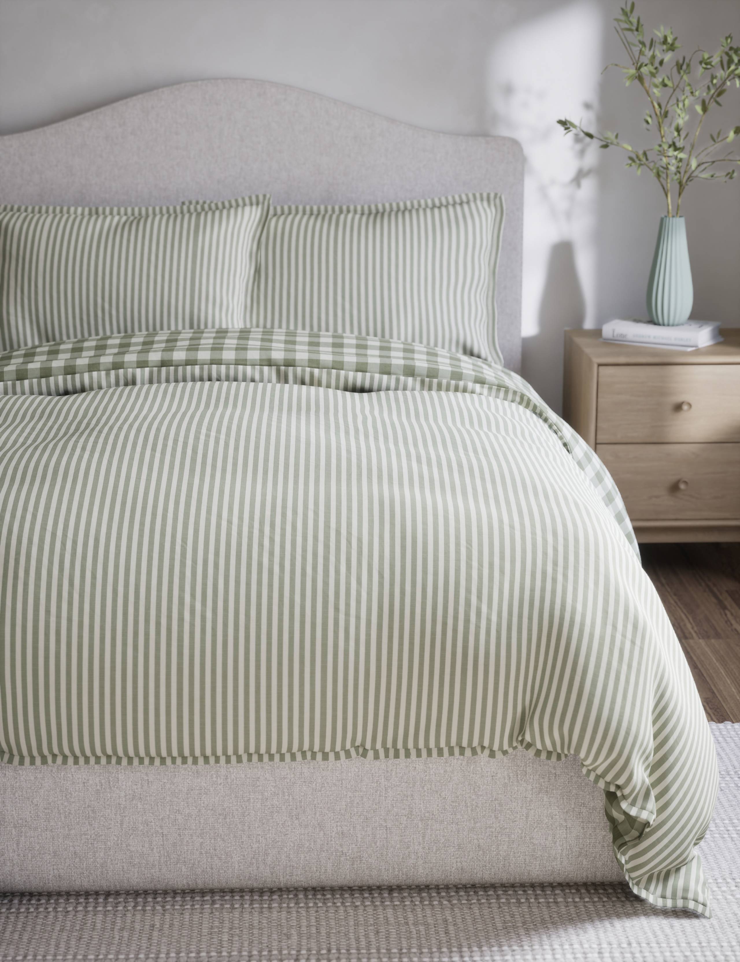 Pure Cotton Gingham Bedding Set 5 of 5
