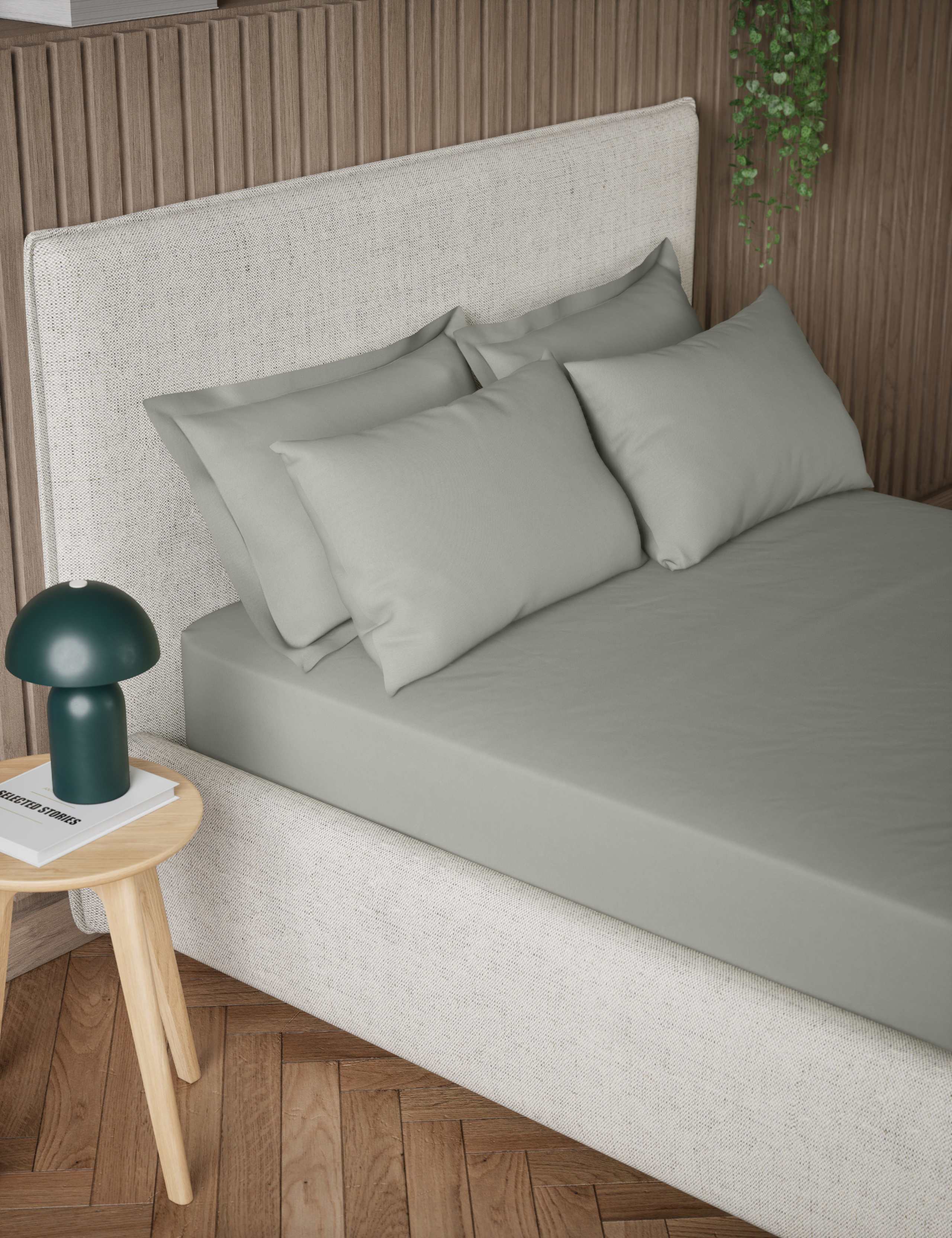 Pure Cotton 300 Thread Count Extra Deep Fitted Sheet 1 of 3