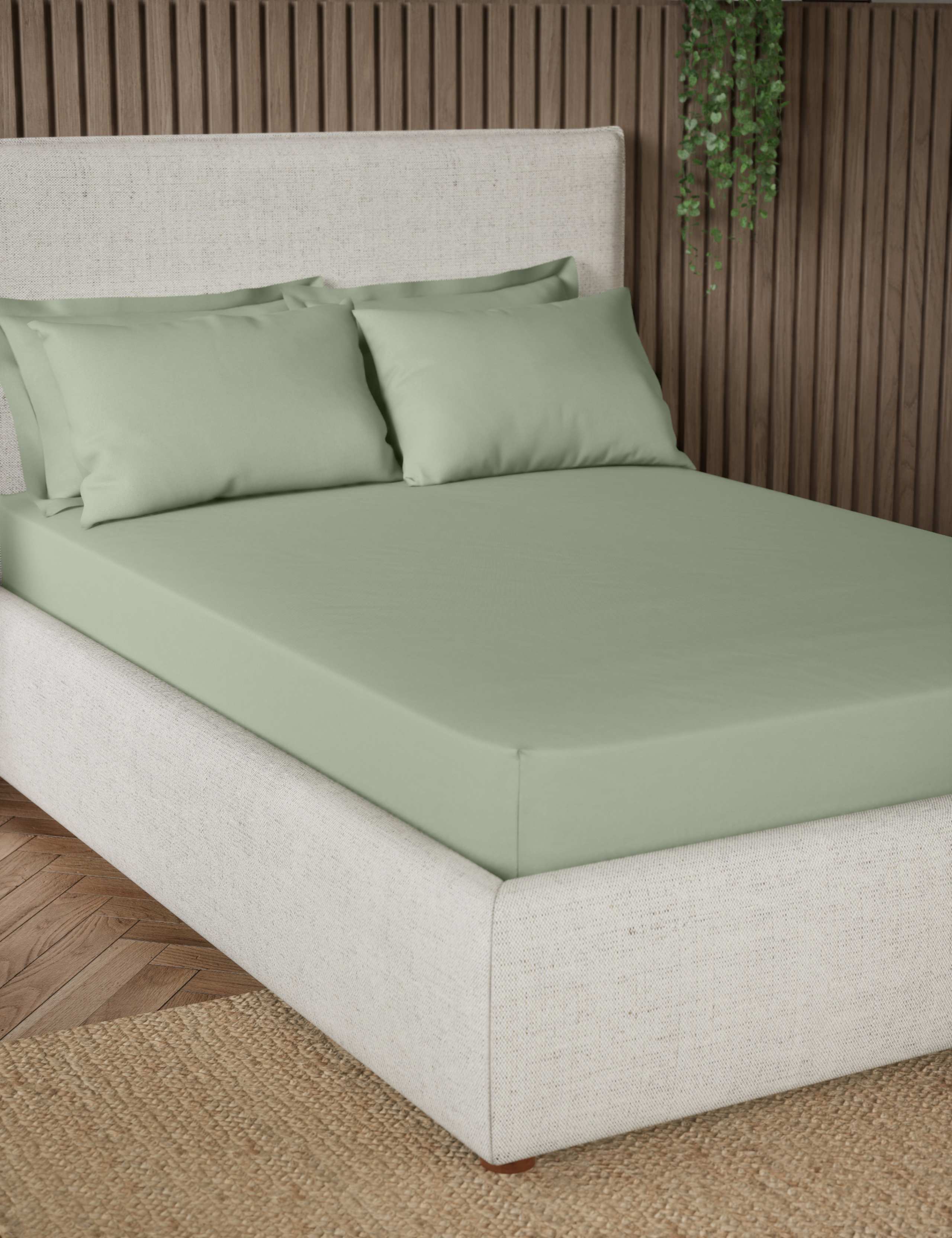 Pure Cotton 300 Thread Count Deep Fitted Sheet 2 of 3