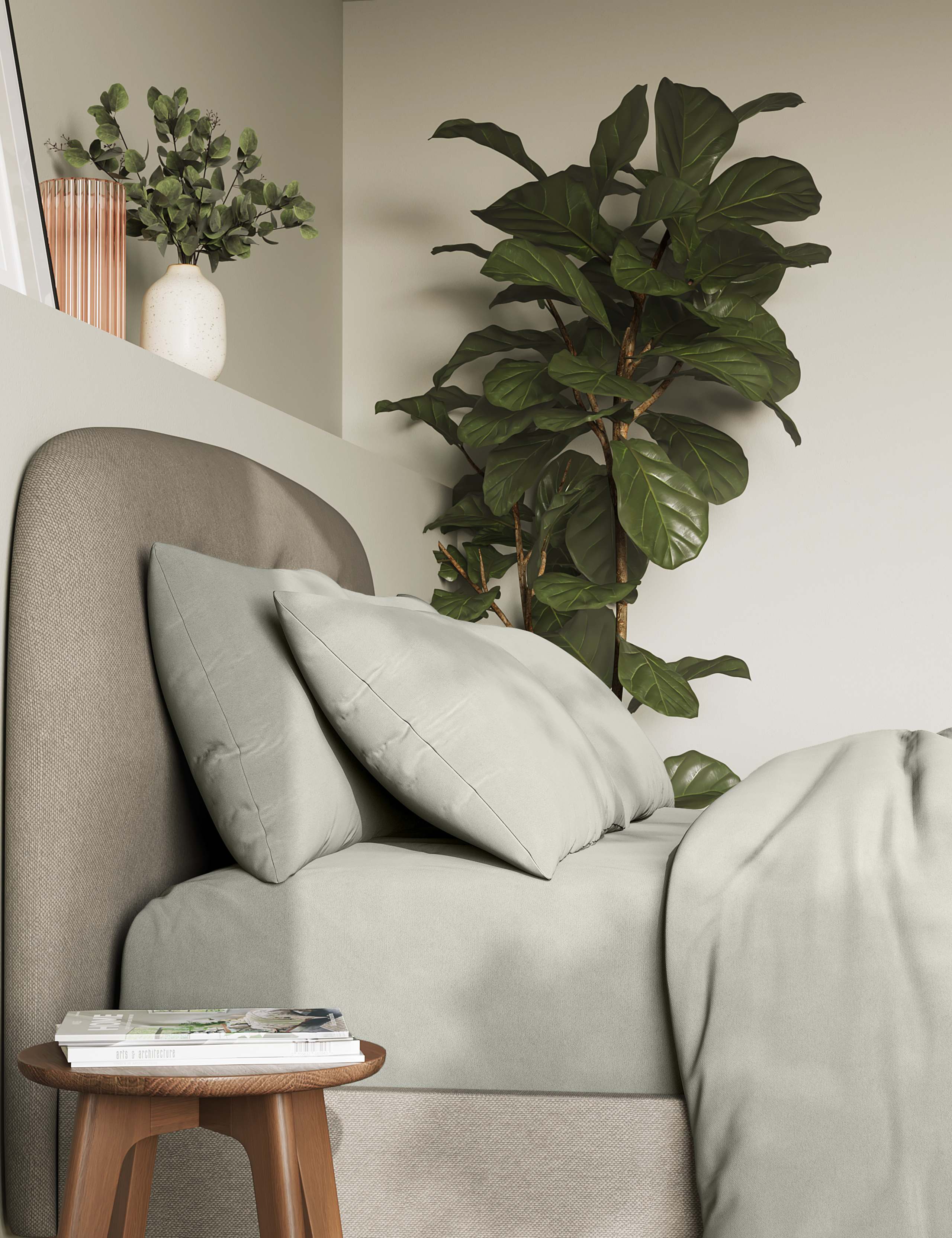 2 Pack Pure Cotton 300 Thread Count Pillowcases 1 of 3