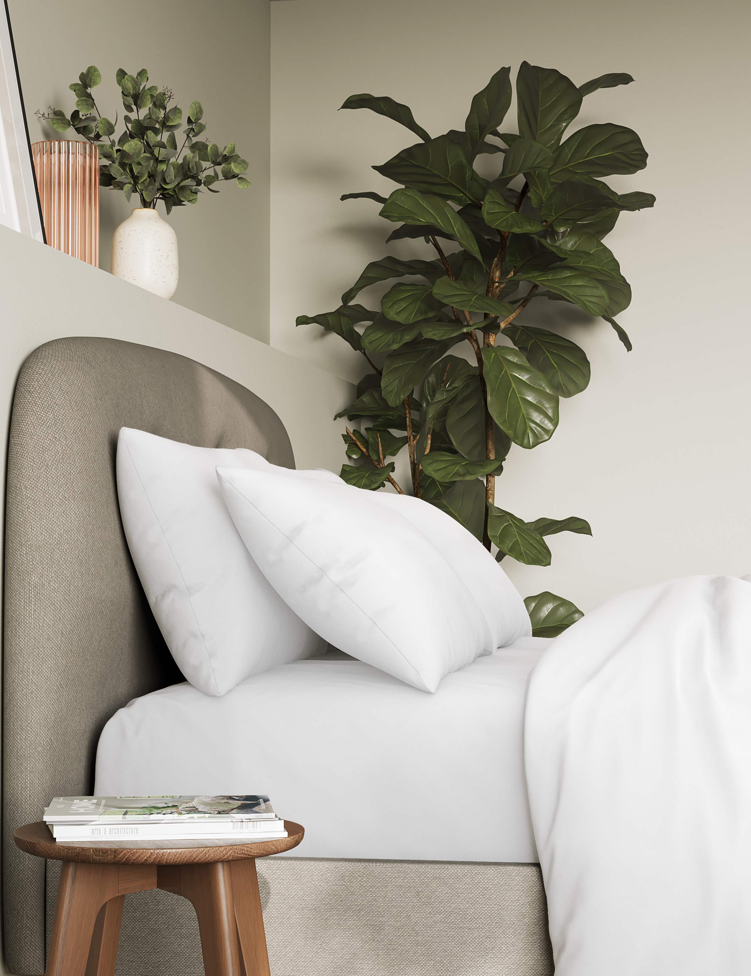 2 Pack Pure Cotton 300 Thread Count Pillowcases 1 of 3
