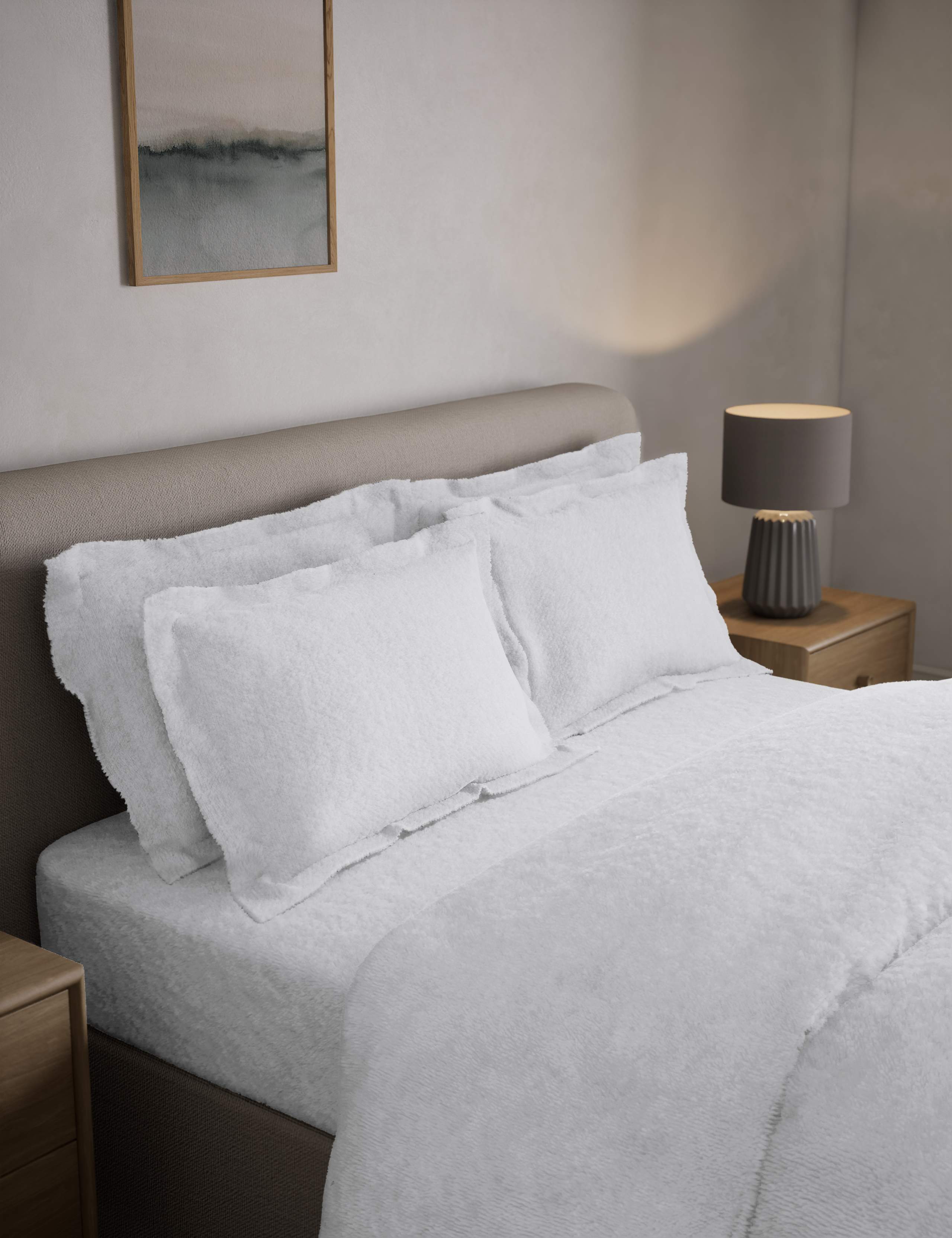 2pk Teddy Fleece Oxford Pillowcases 3 of 3