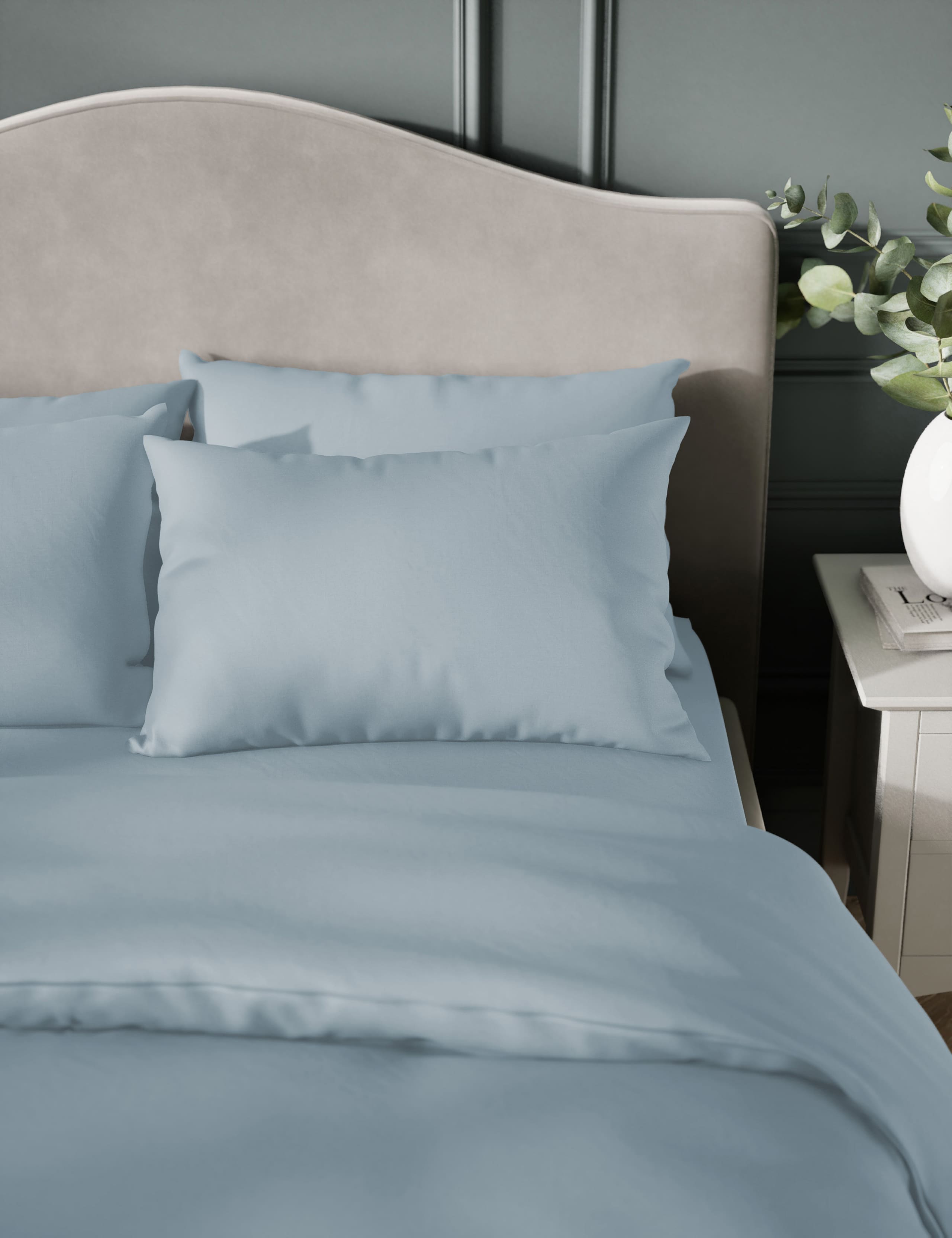 2 Pack Egyptian Cotton Sateen 400 Thread Count Pillowcases 1 of 4