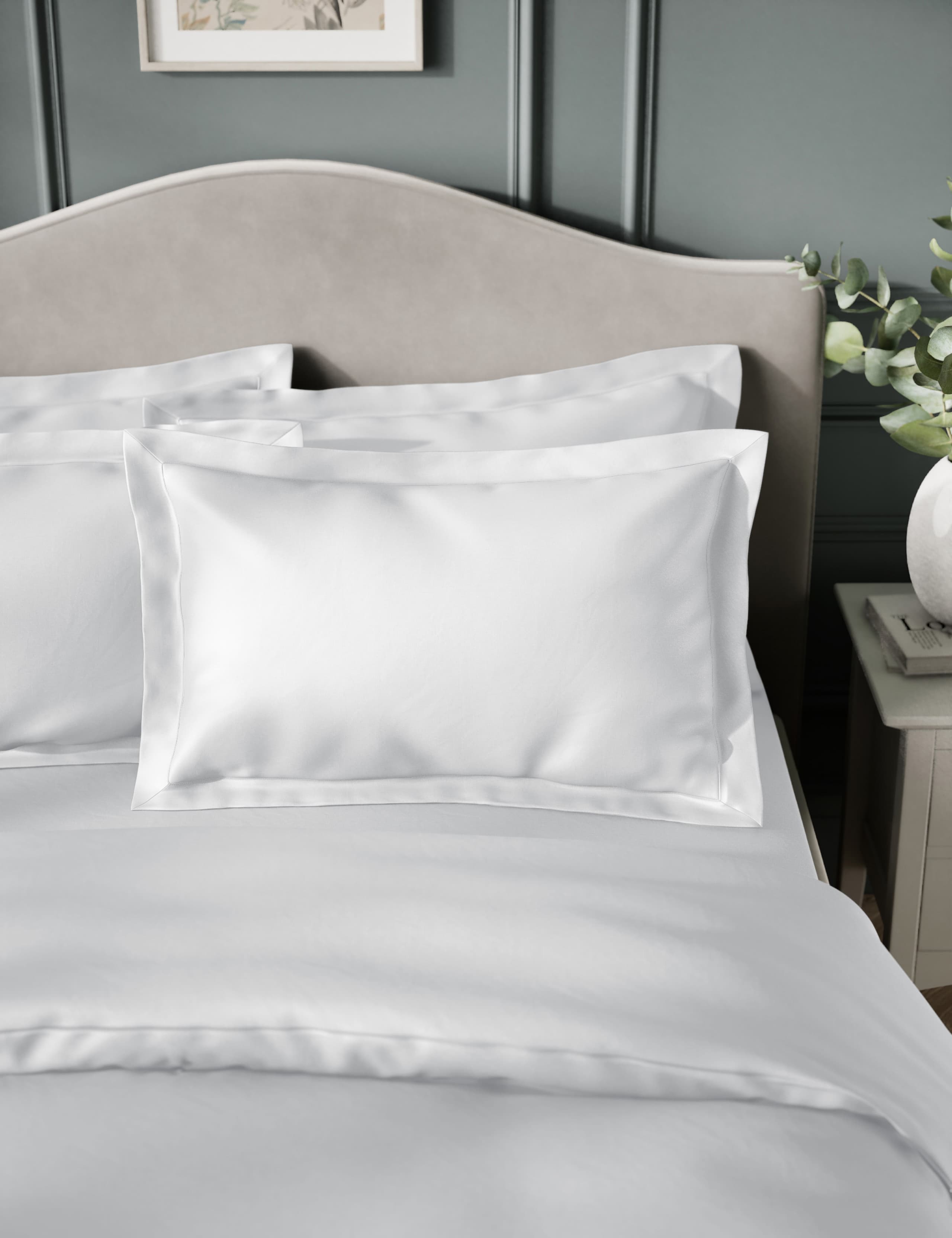 2pk Egyptian Cotton Sateen 400 Thread Count Oxford Pillowcases 4 of 4