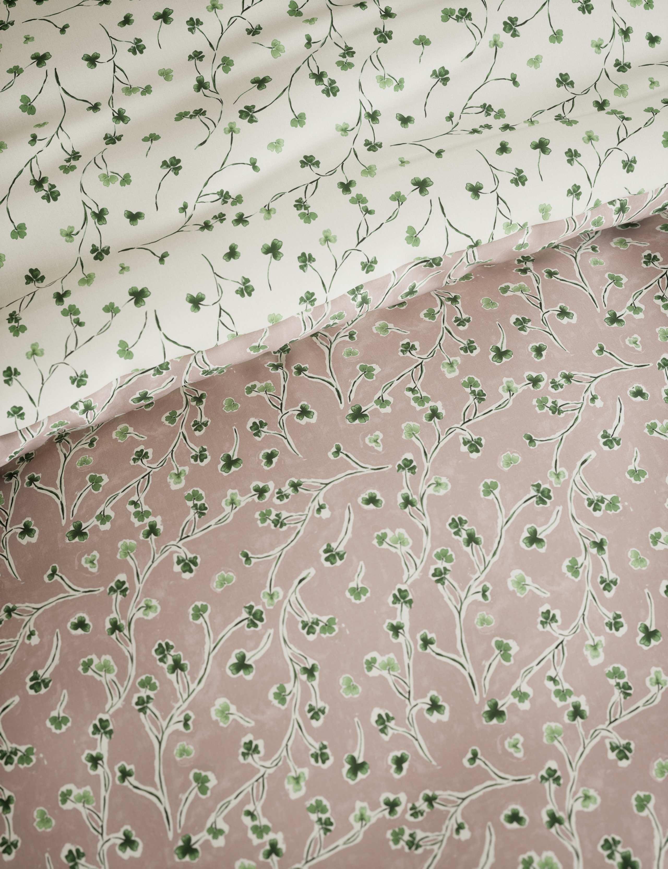 Pure Cotton Clover Print Bedding Set 5 of 6