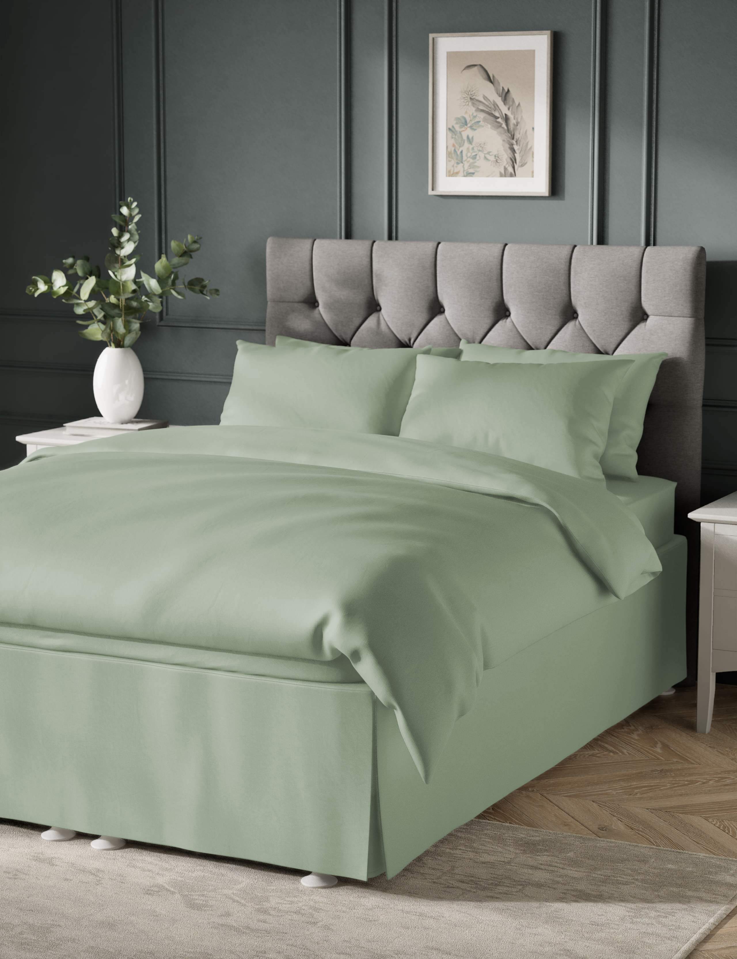 Egyptian Cotton Sateen 400 Thread Count Base Valance Sheet 2 of 3