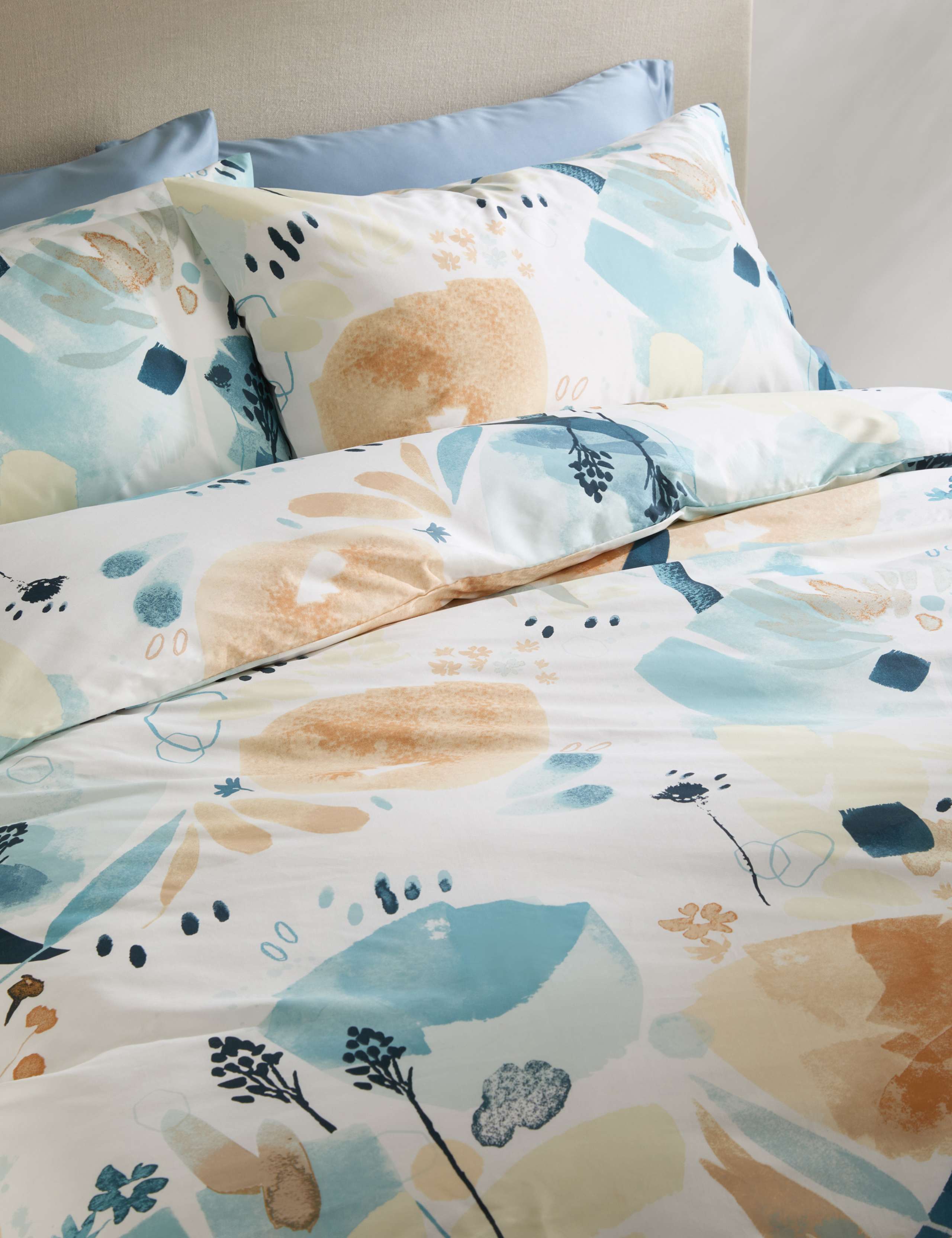 Pure Cotton Watercolour Floral Bedding Set 1 of 5