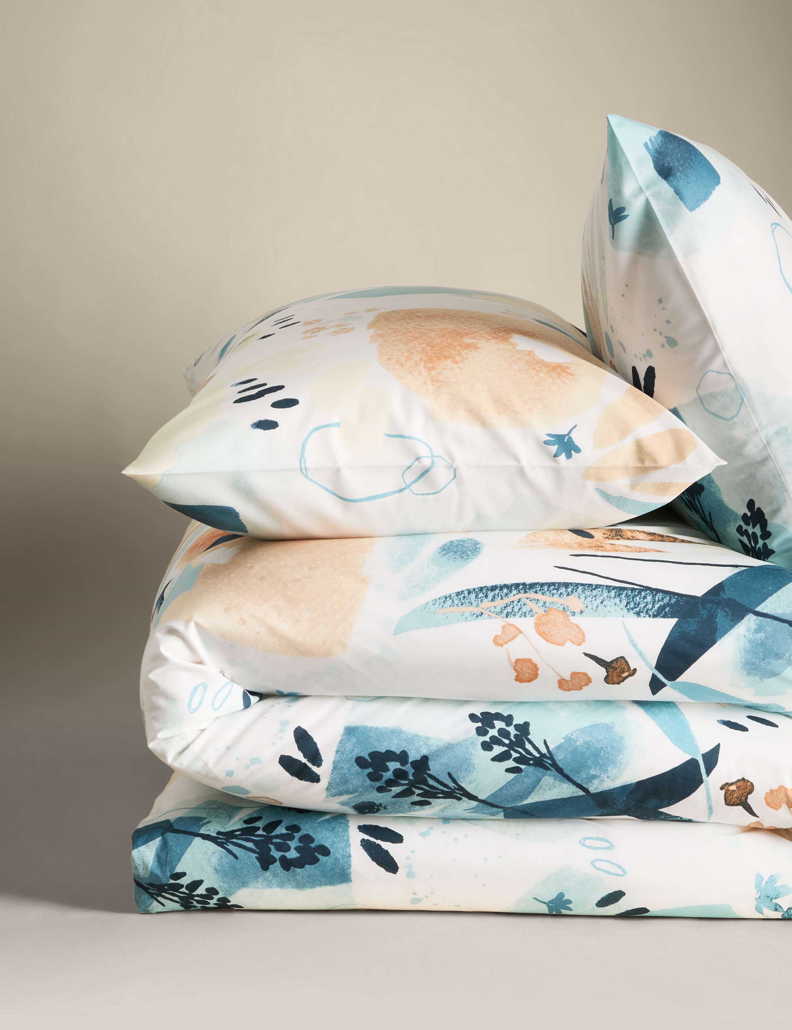 Pure Cotton Watercolour Floral Bedding Set 2 of 5