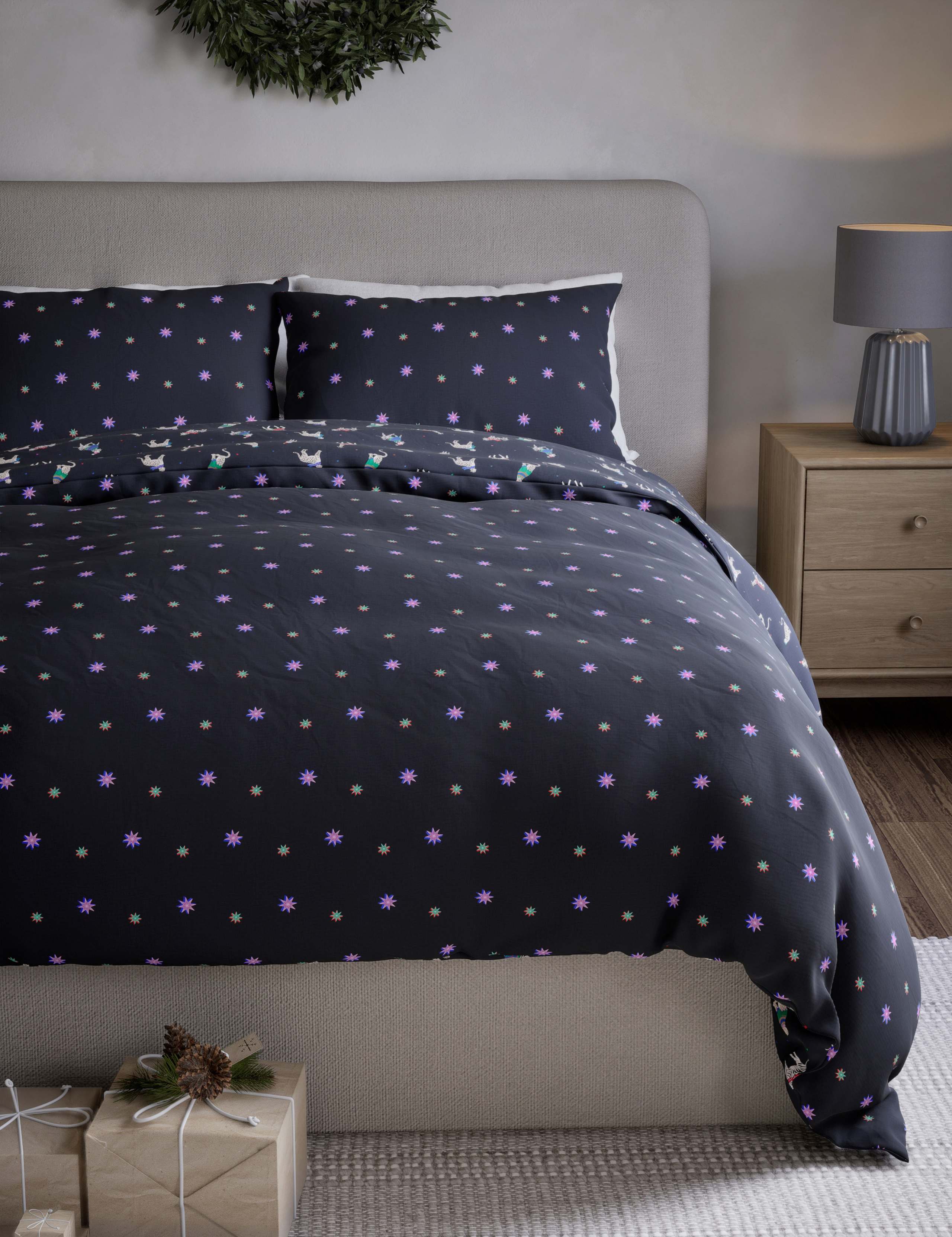 Cotton Blend Animal Print Bedding Set 6 of 6