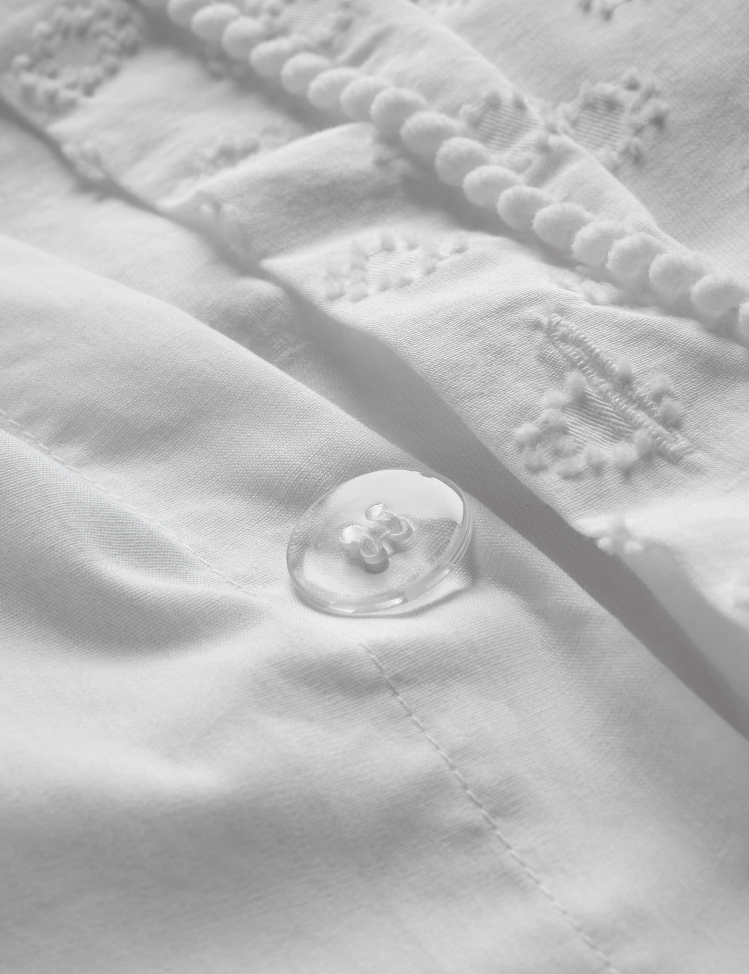 Pure Cotton Pom Pom Dobby Bedding Set 5 of 6