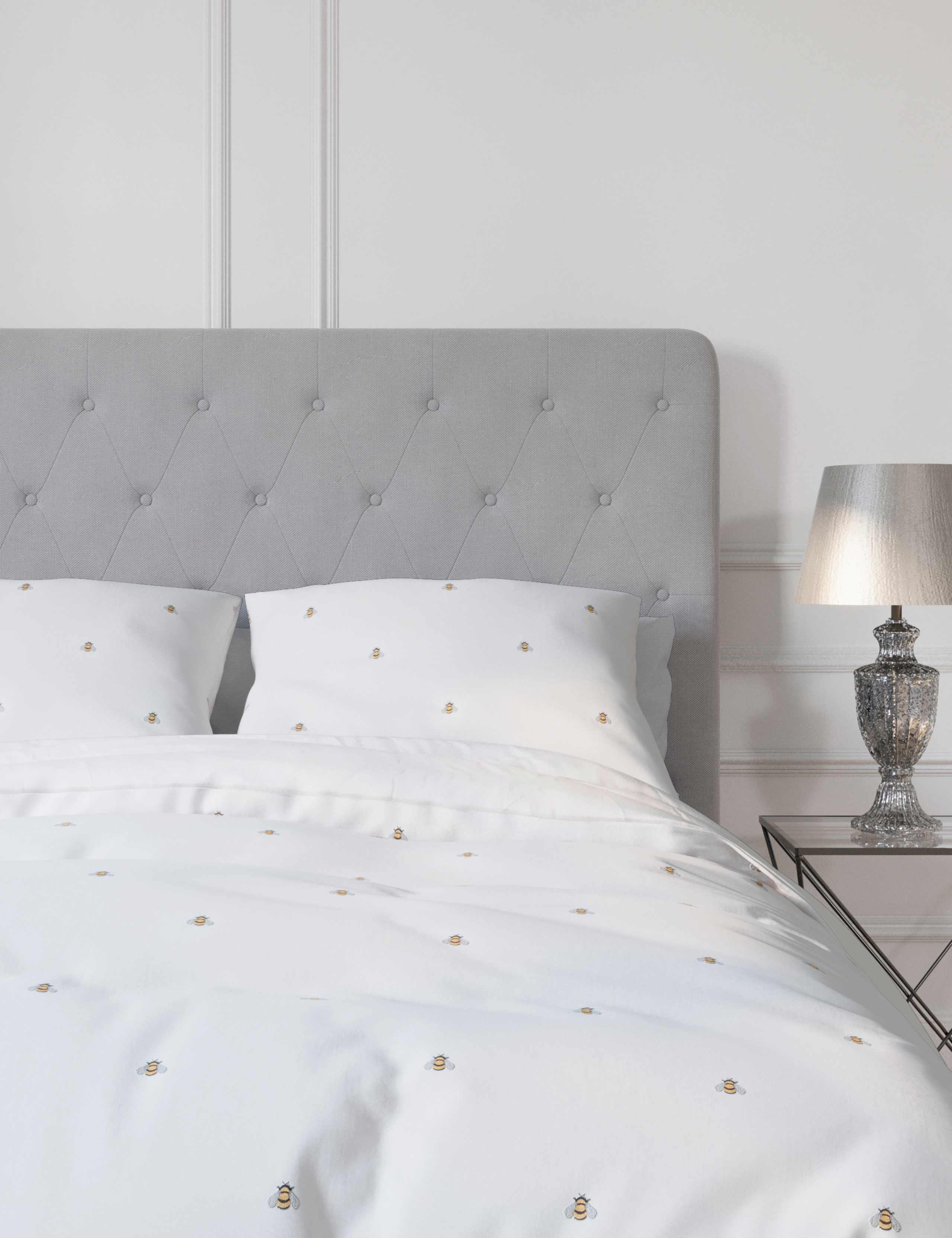 Pure Cotton Bee Embroidered Bedding Set 3 of 4