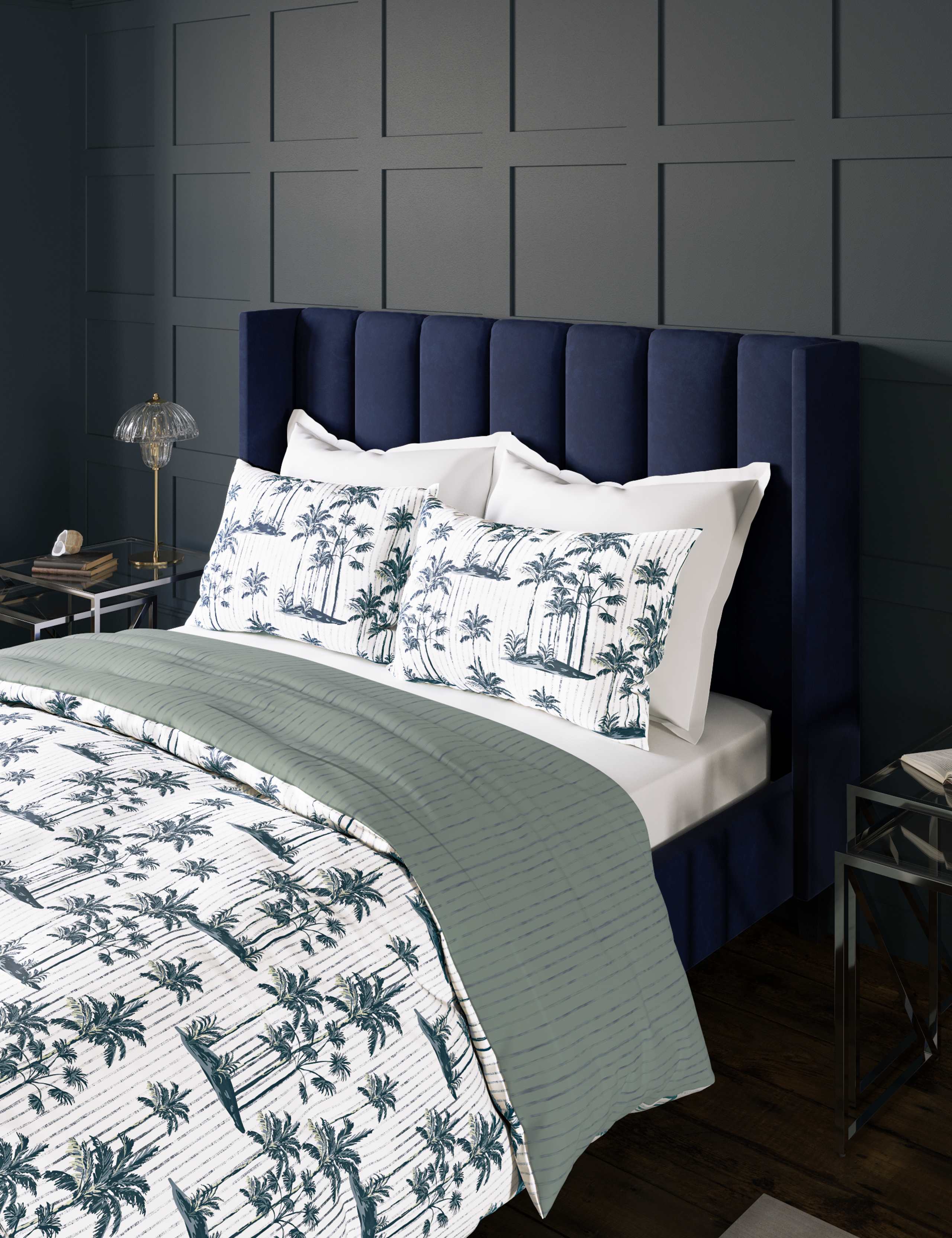 Cotton Blend Palm Bedding Set 3 of 5