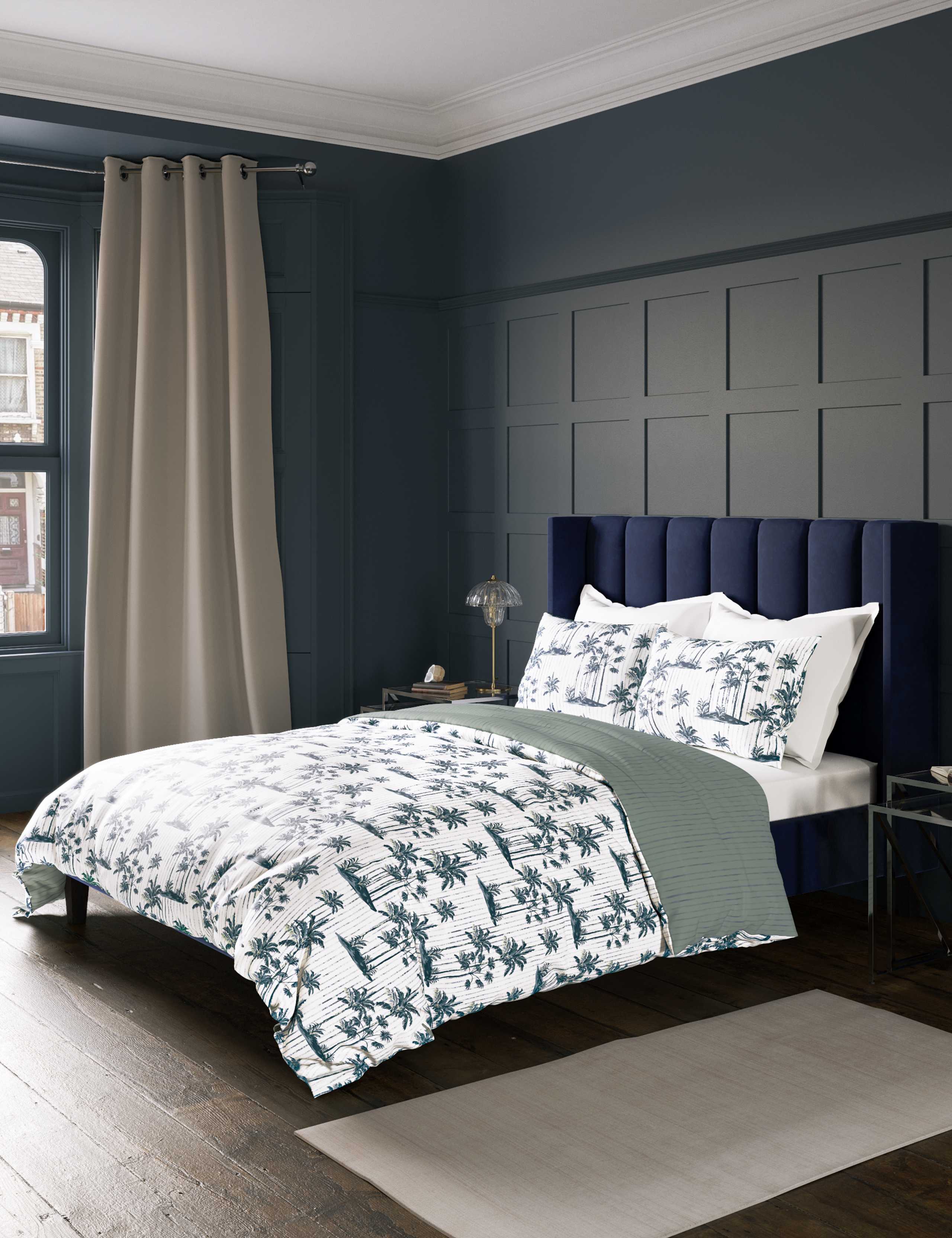 Cotton Blend Palm Bedding Set 4 of 5