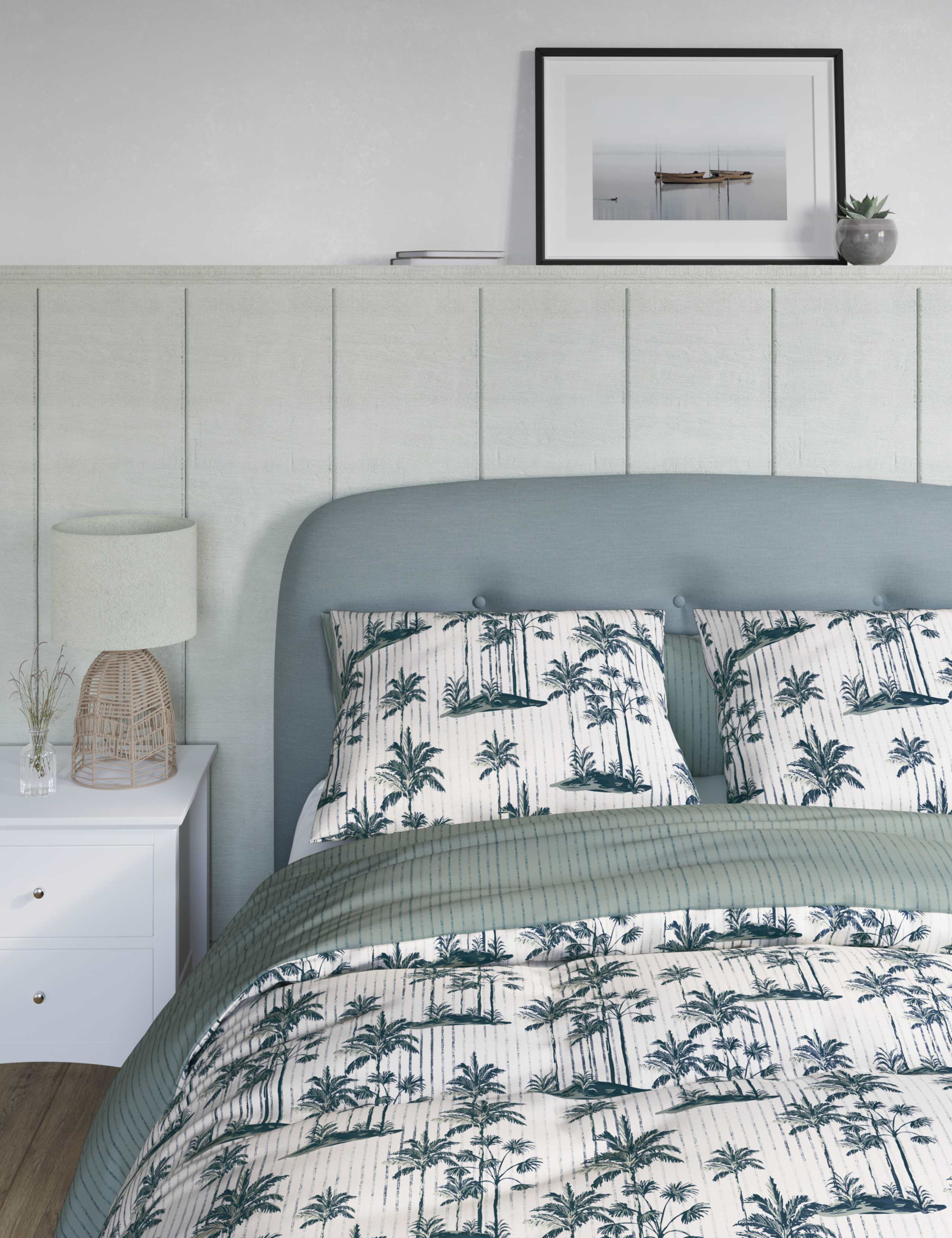 Cotton Blend Palm Bedding Set 5 of 5