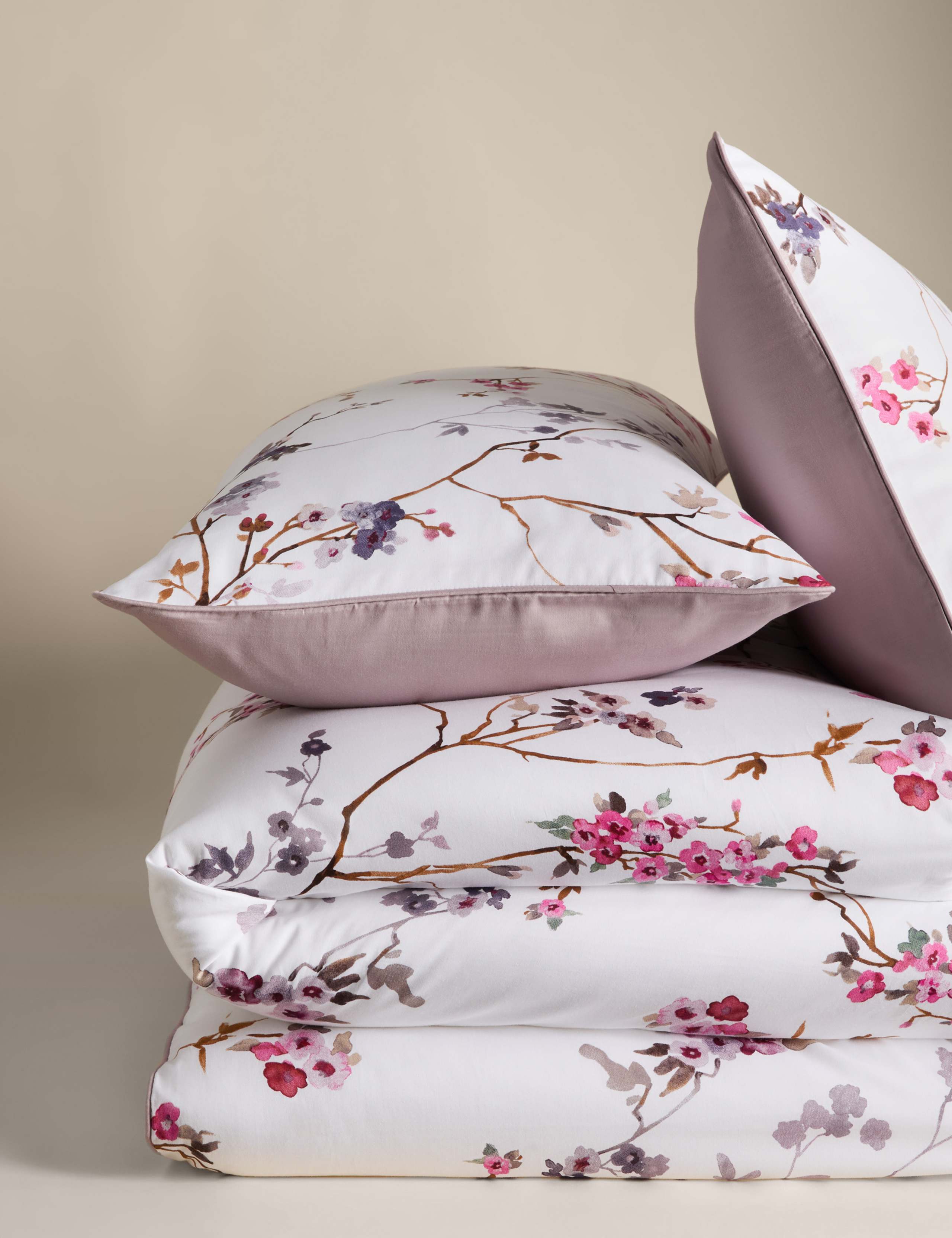 Pure Cotton Sateen Cherry Blossom Bedding Set 2 of 6