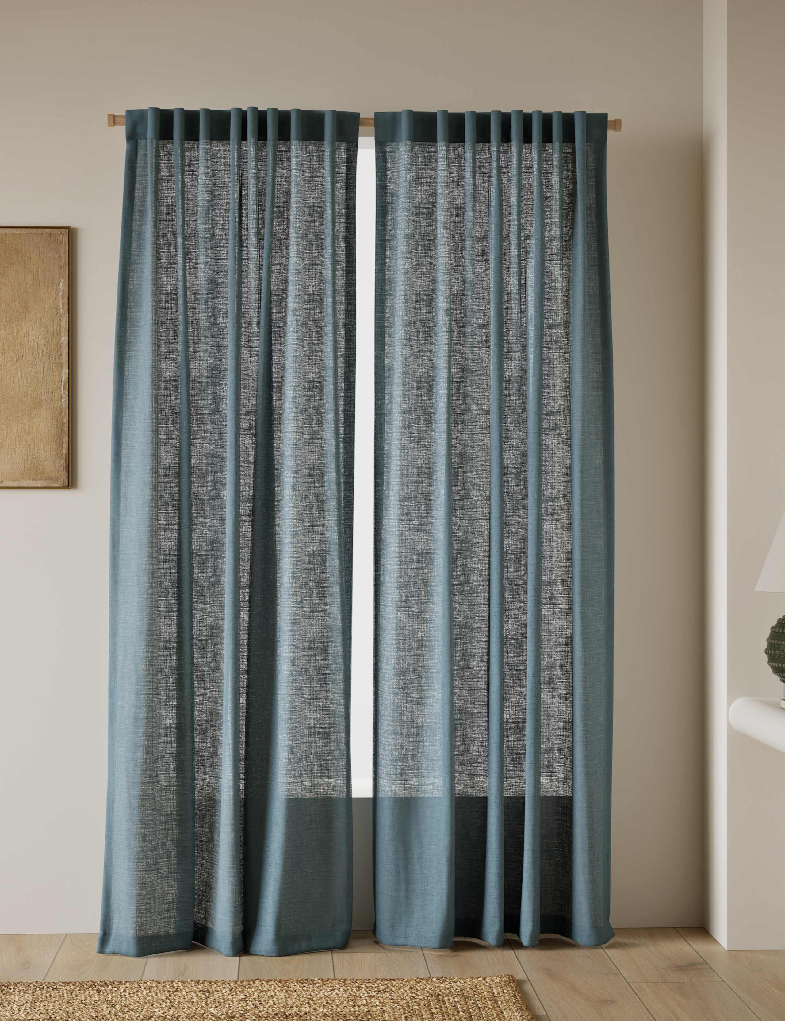 Cotton Linen Blend Sheer Curtains 1 of 4