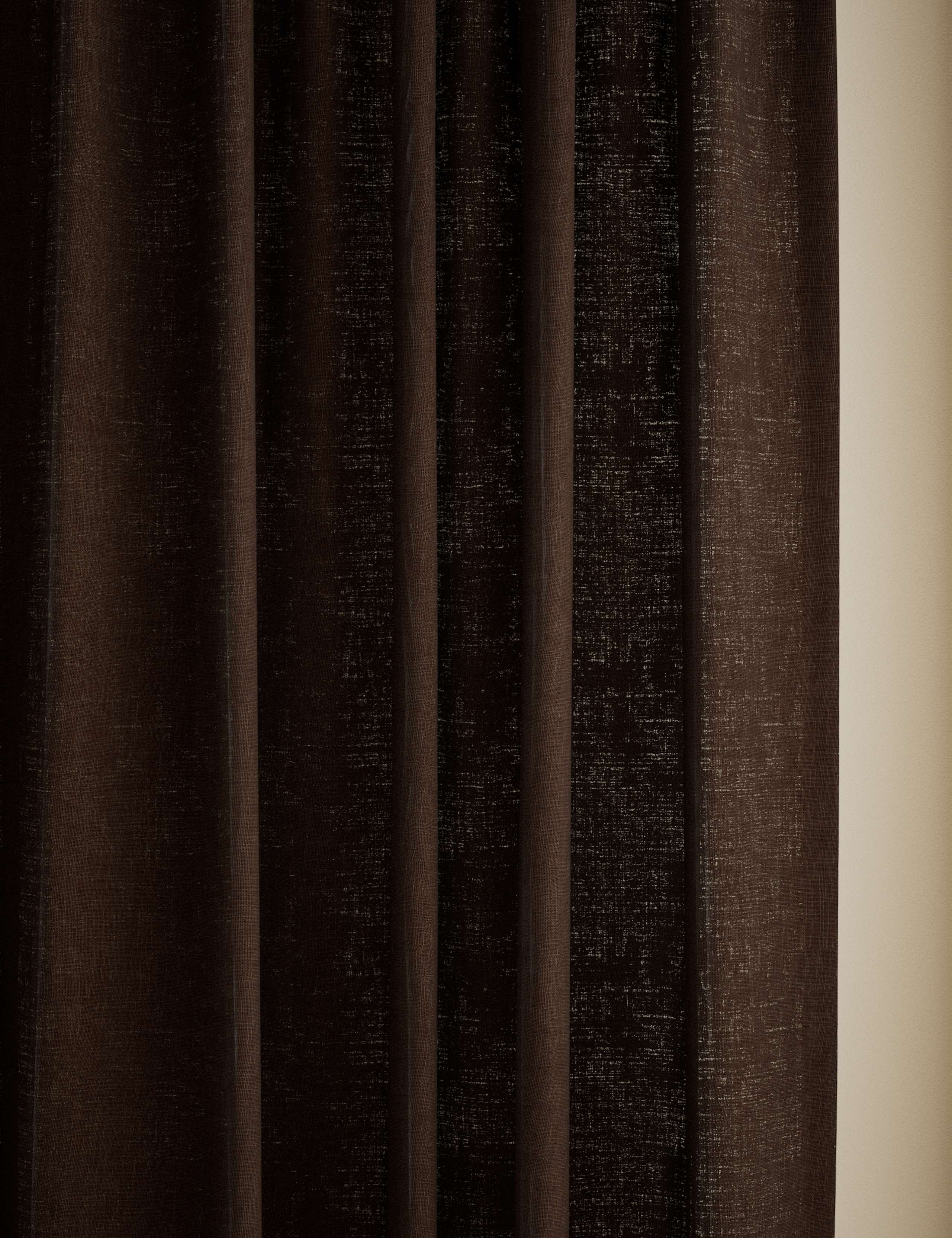 Cotton Linen Blend Sheer Multiway Curtains 2 of 4