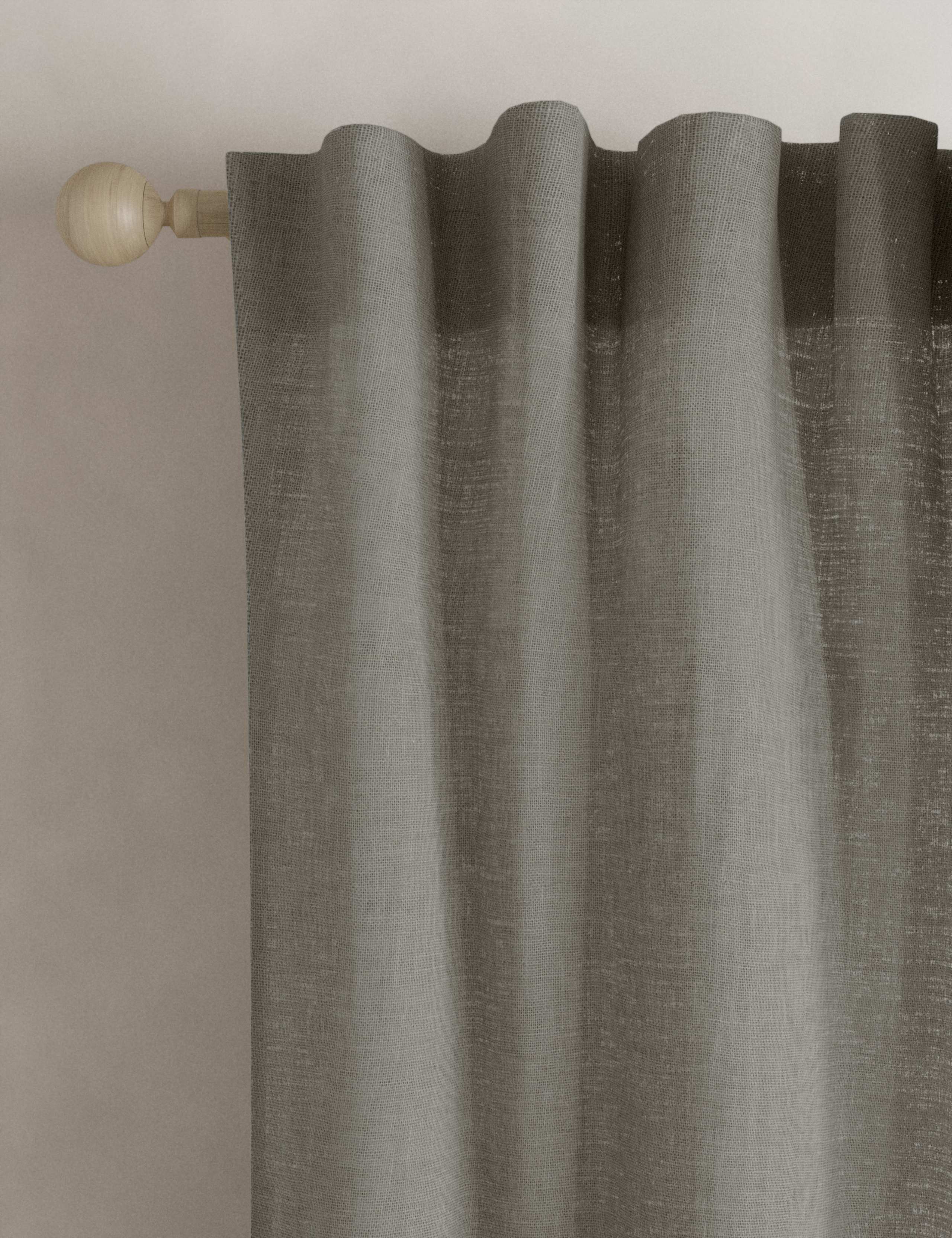 Cotton Linen Blend Sheer Multiway Curtains 1 of 5