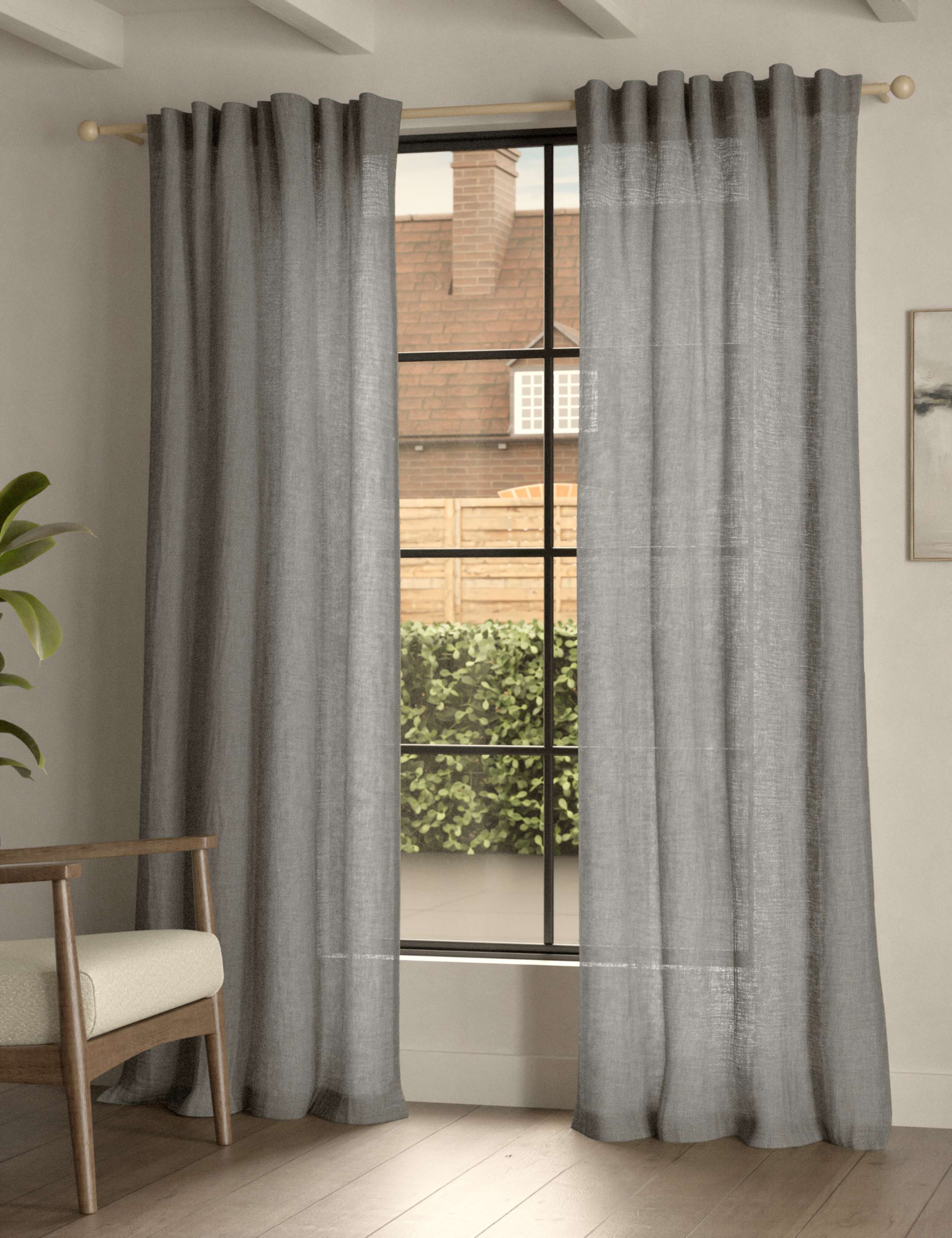 Cotton Linen Blend Sheer Multiway Curtains 3 of 5