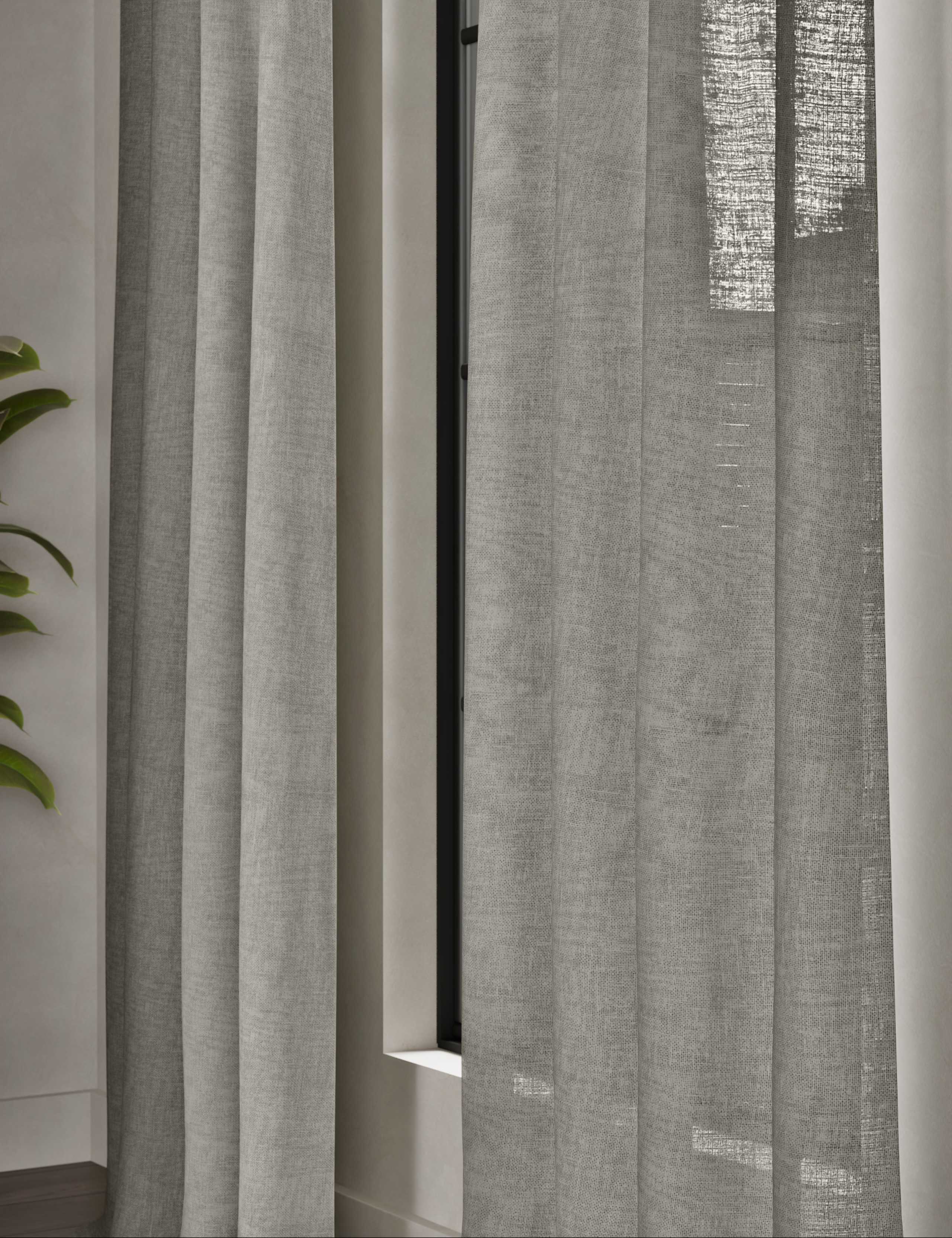 Cotton Linen Blend Sheer Multiway Curtains 2 of 5