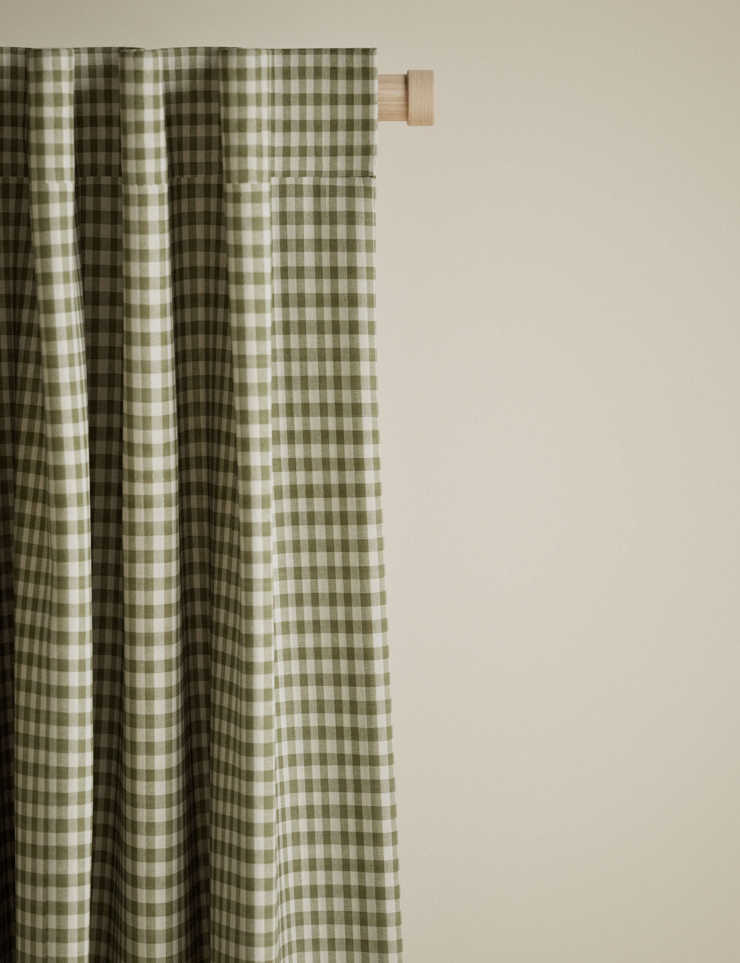 Pure Cotton Gingham Semi-Sheer Multiway Curtains 2 of 4