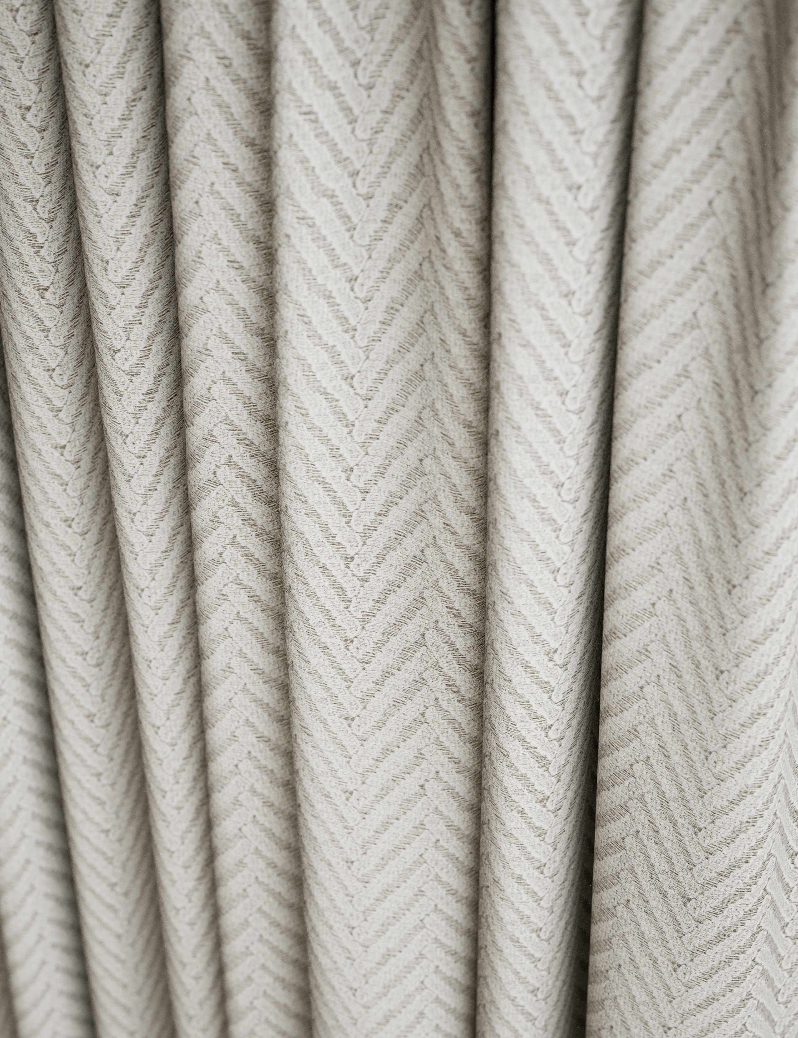 Textured Herringbone Pencil Pleat Curtains 5 of 5