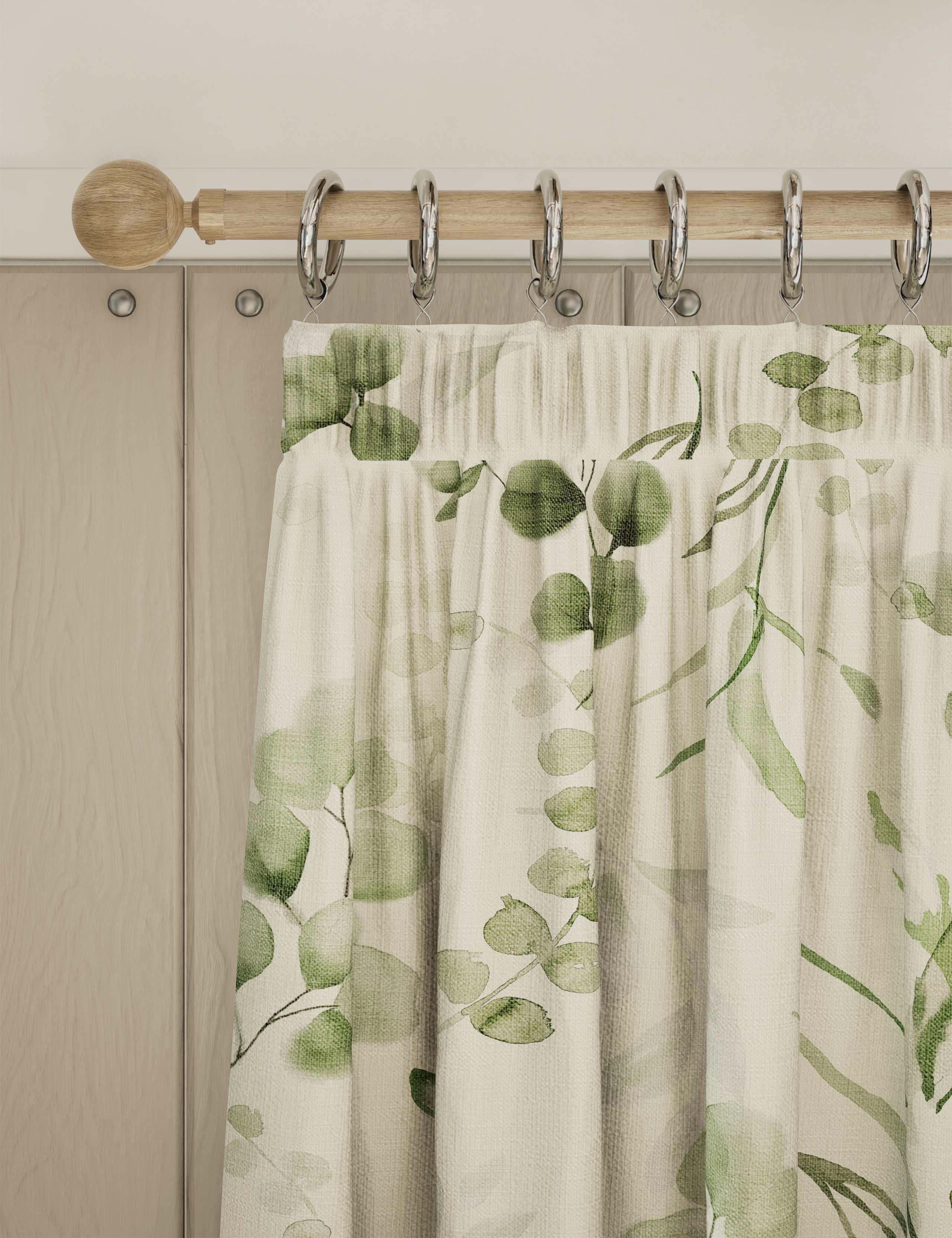 Pure Cotton Watercolour Pencil Pleat Curtains 1 of 4