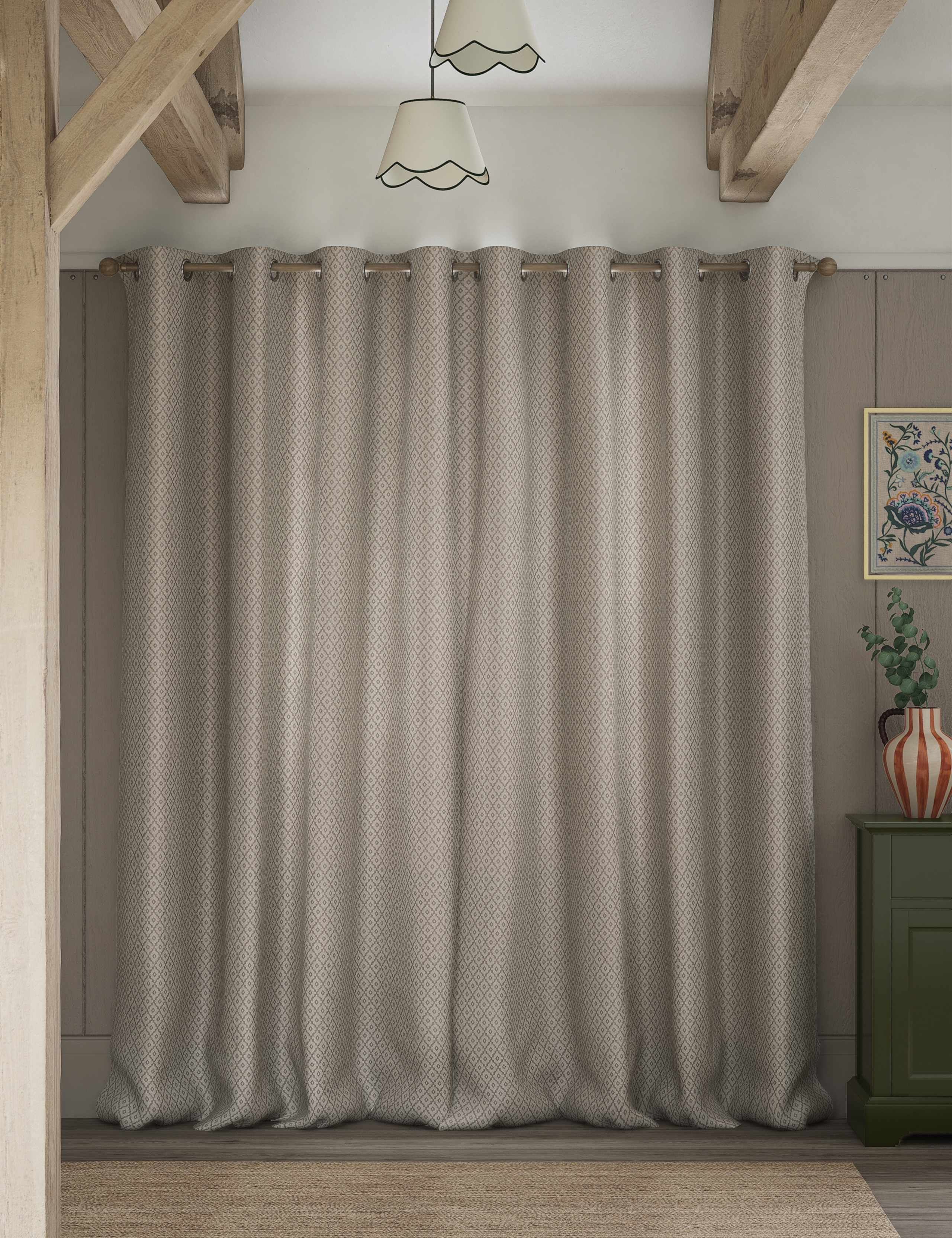 Diamond Geometric Eyelet Curtains 4 of 4