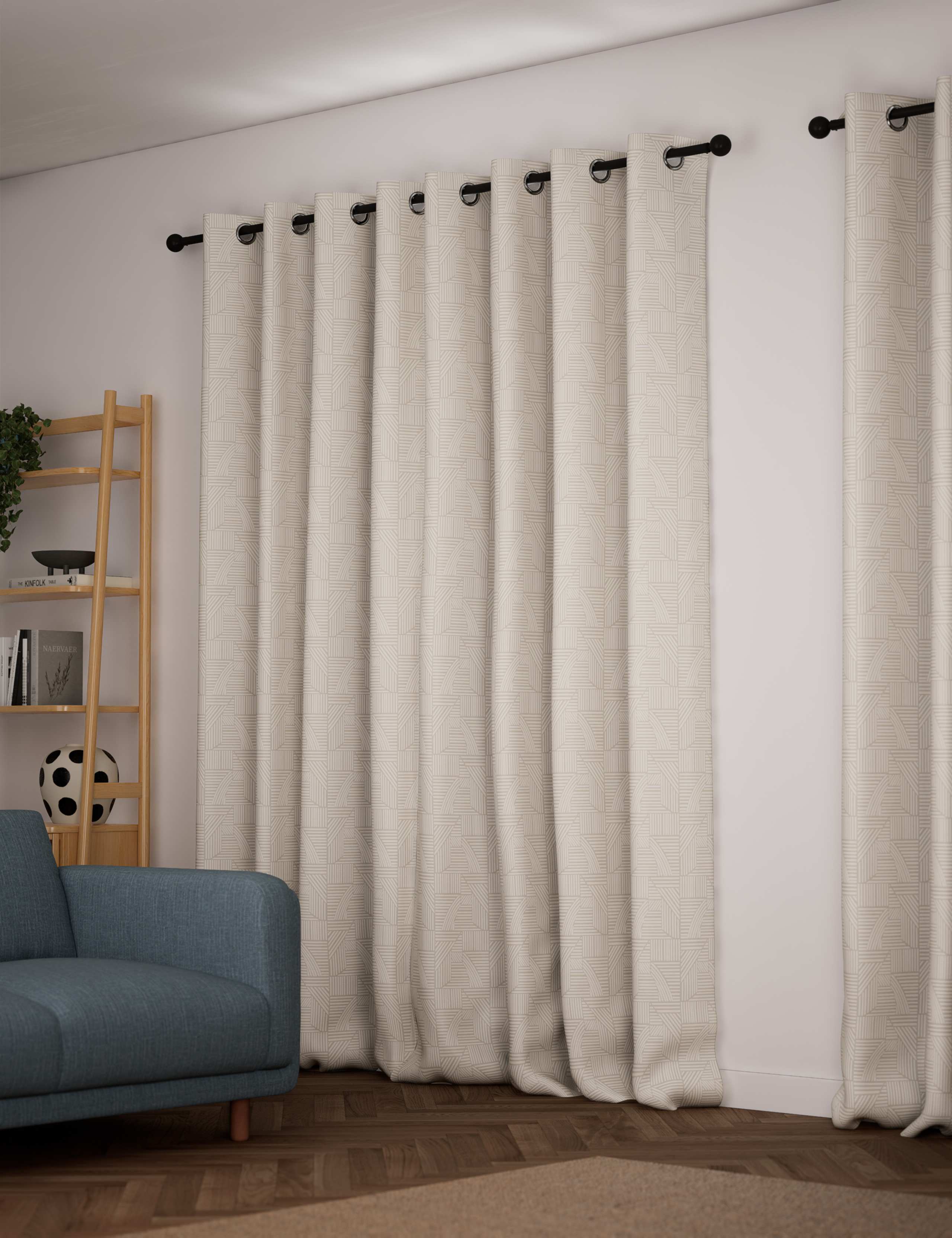 Jacquard Striped Eyelet Curtains 4 of 4
