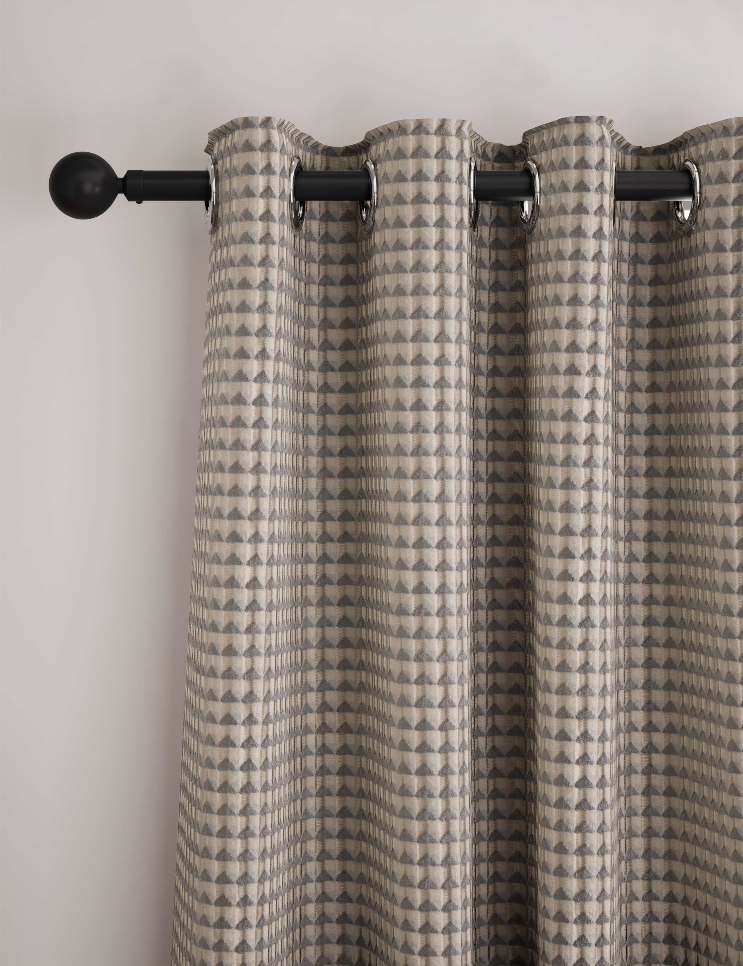 Velvet Geometric Eyelet Curtains 1 of 4