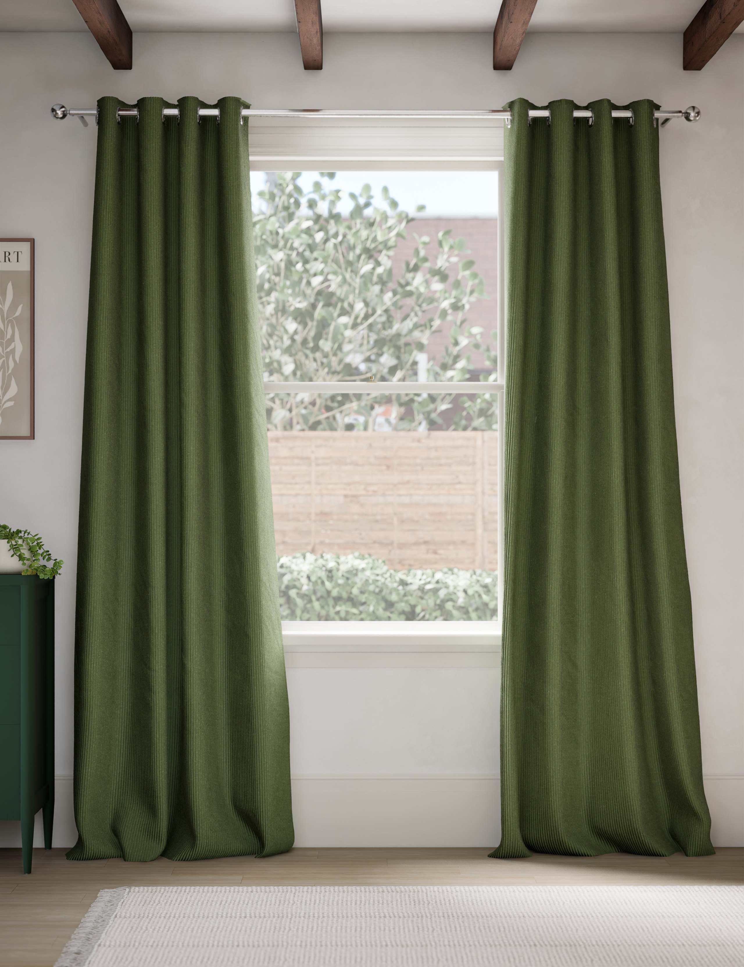 Velvet Ribbed Eyelet Blackout Curtains 3 of 4