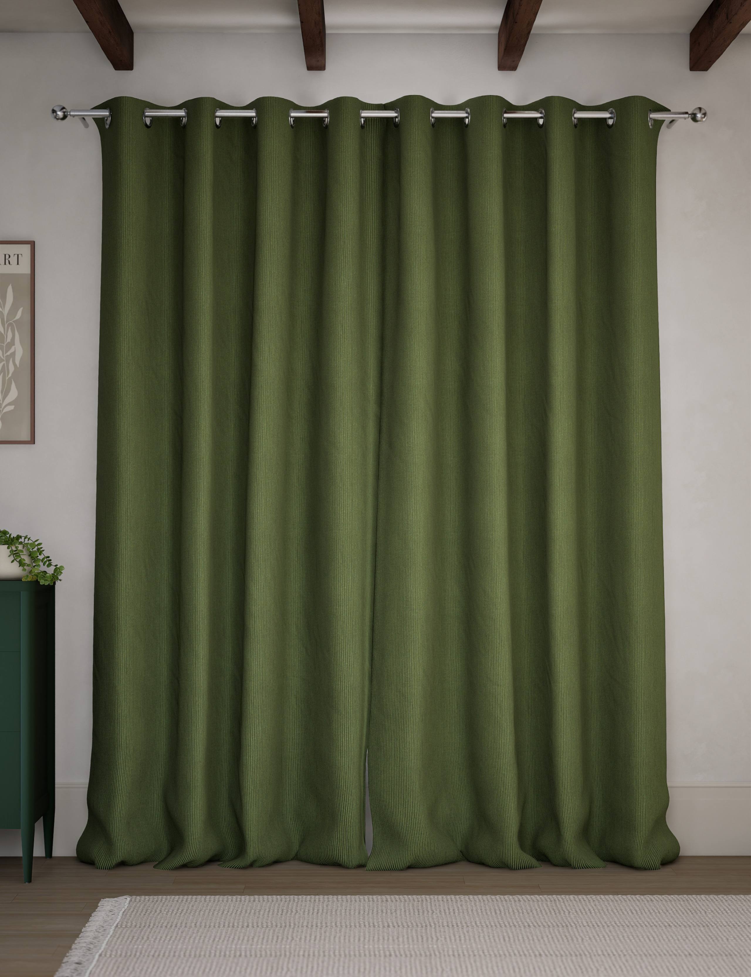 Velvet Ribbed Eyelet Blackout Curtains 4 of 4