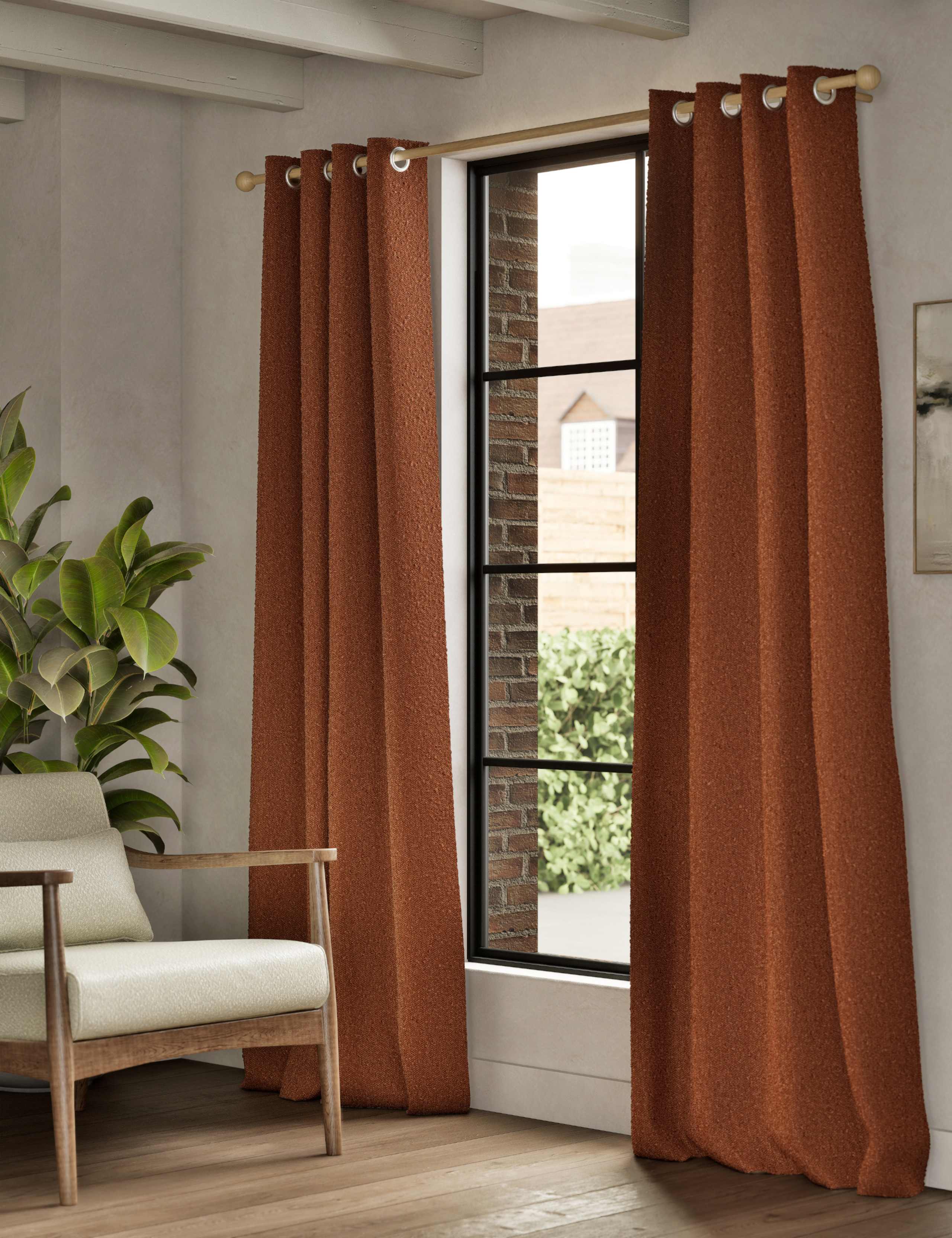 Bouclé Eyelet Curtains 3 of 4