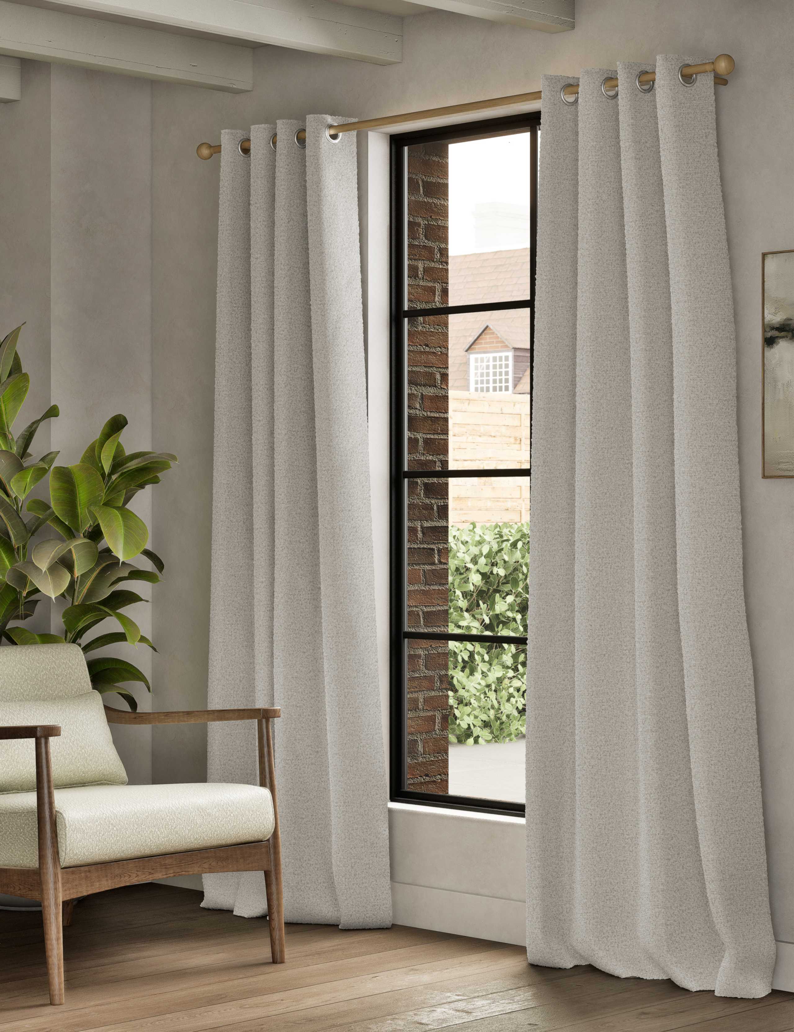 Boucle Marl Eyelet Curtains 3 of 4