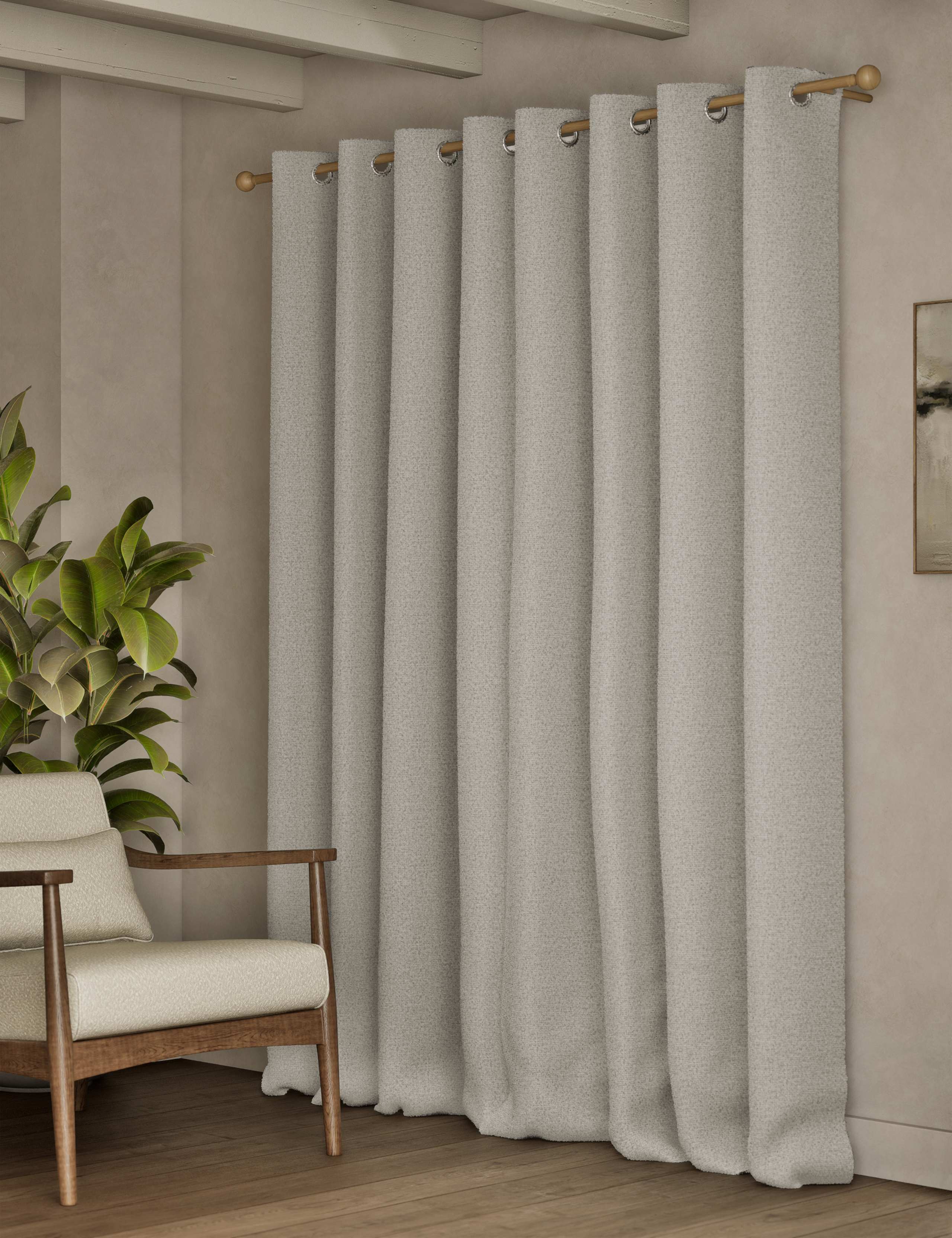 Boucle Marl Eyelet Curtains 4 of 4