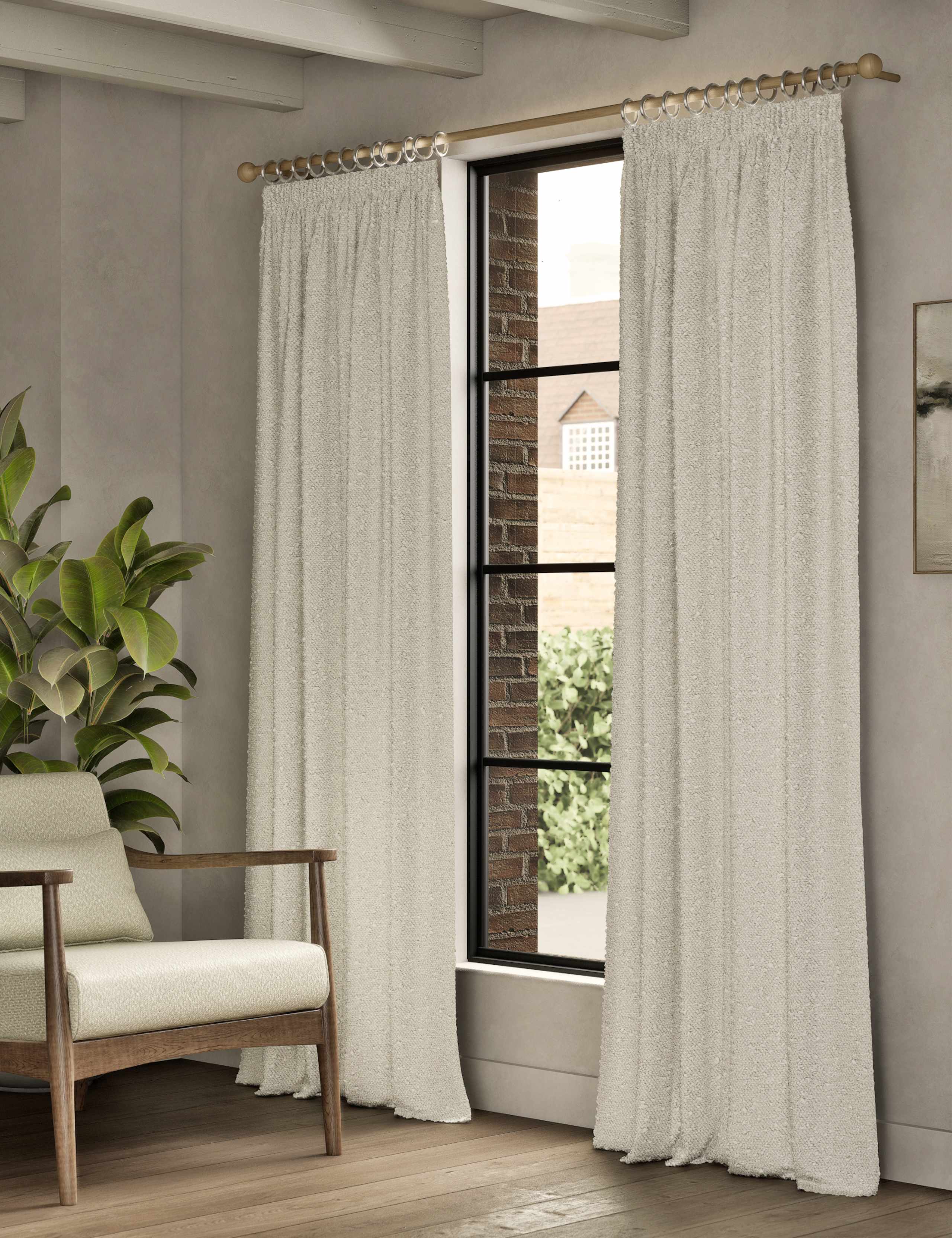 Boucle Pencil Pleat Curtains 3 of 4