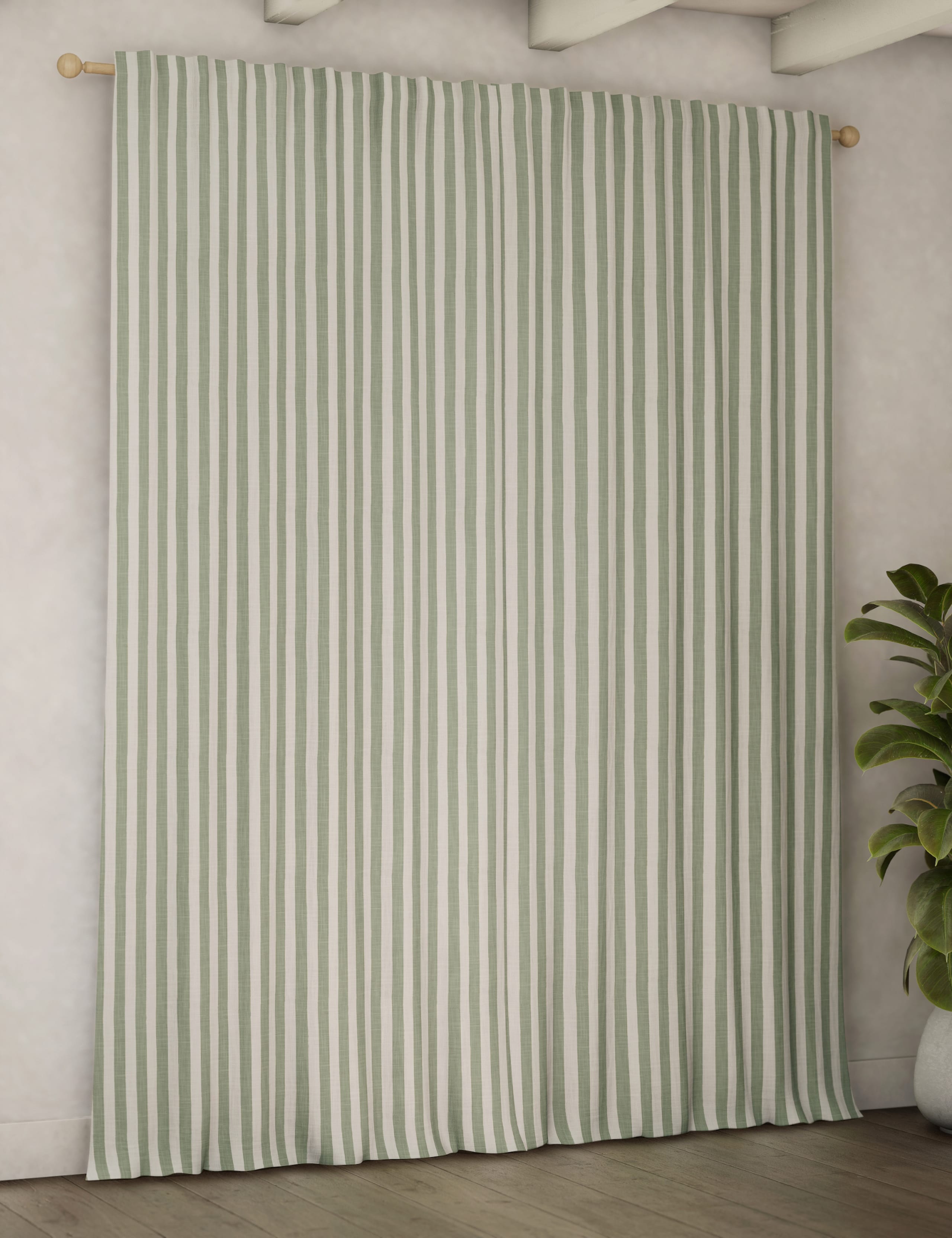 Pure Cotton Striped Multiway Curtains 4 of 4