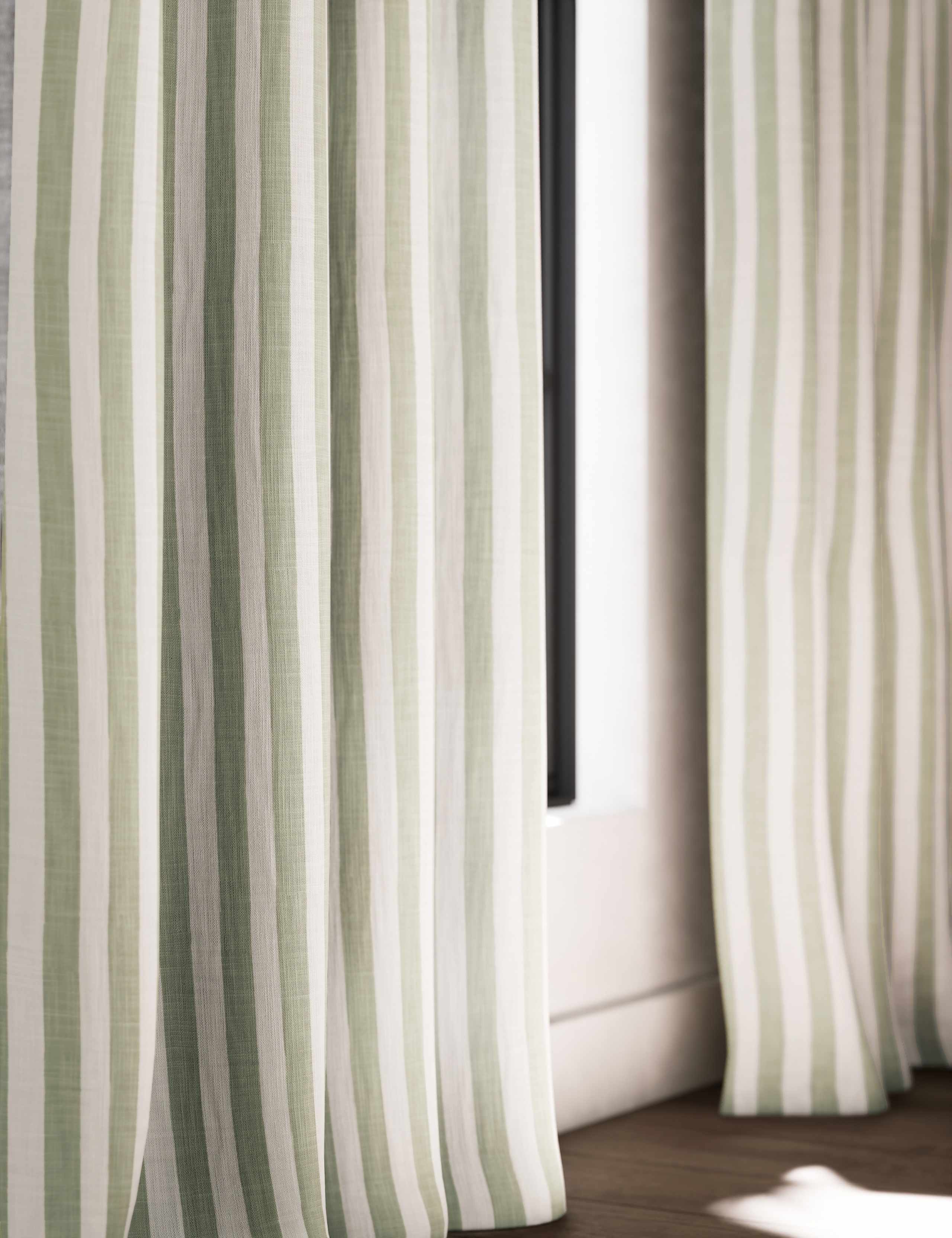 Pure Cotton Striped Multiway Curtains 2 of 4