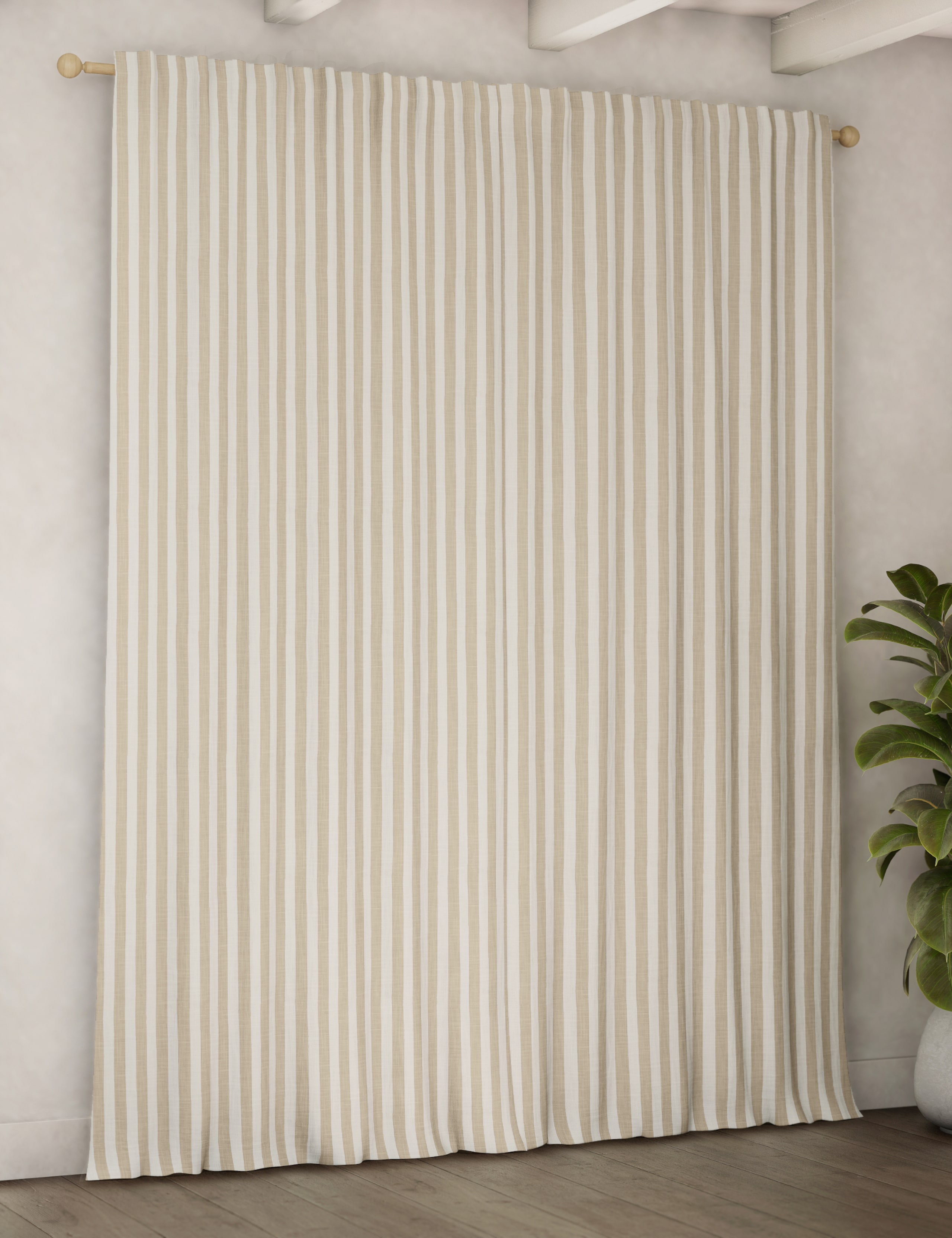 Pure Cotton Striped Multiway Curtains 4 of 4