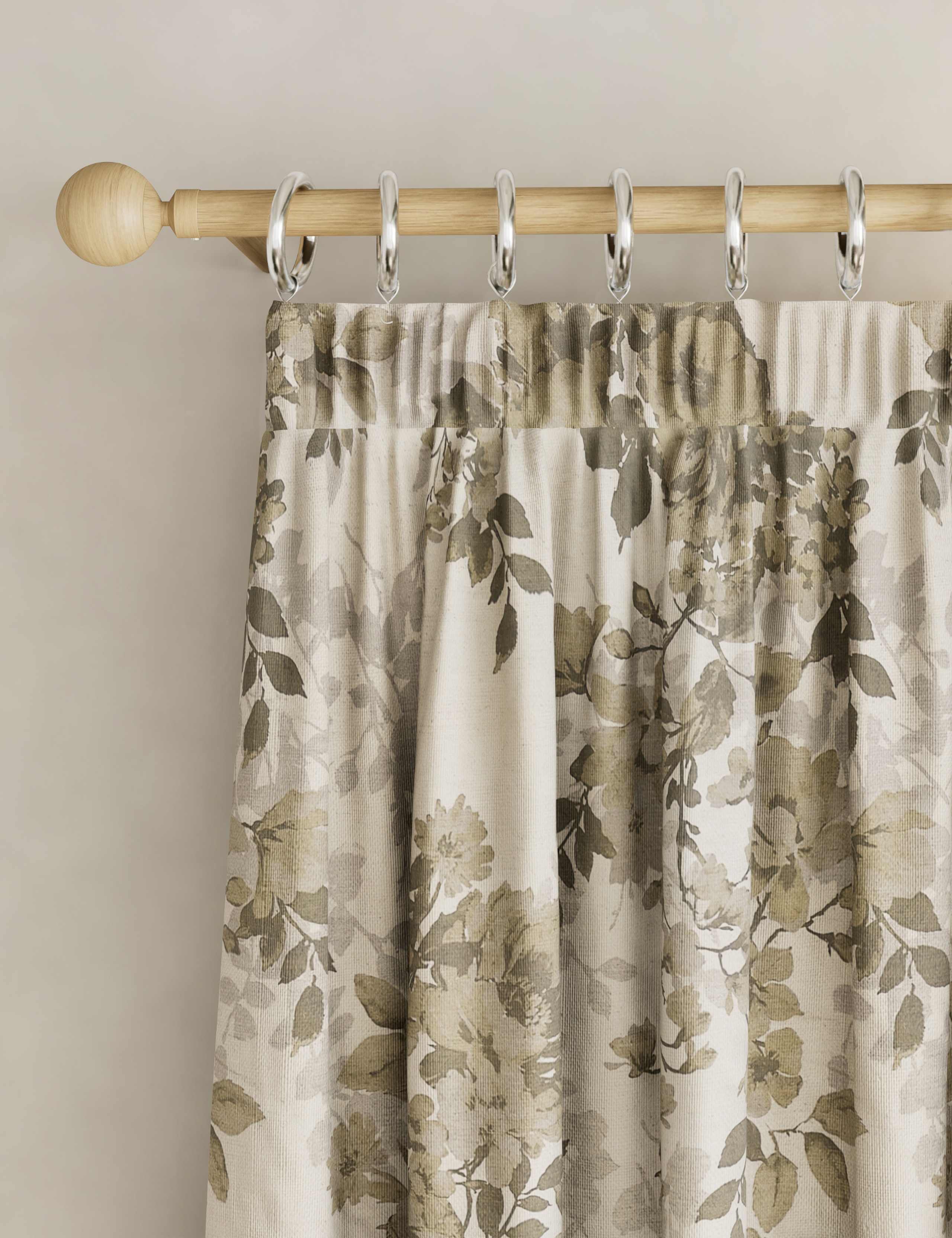 Floral Pencil Pleat Blackout Curtains 1 of 4