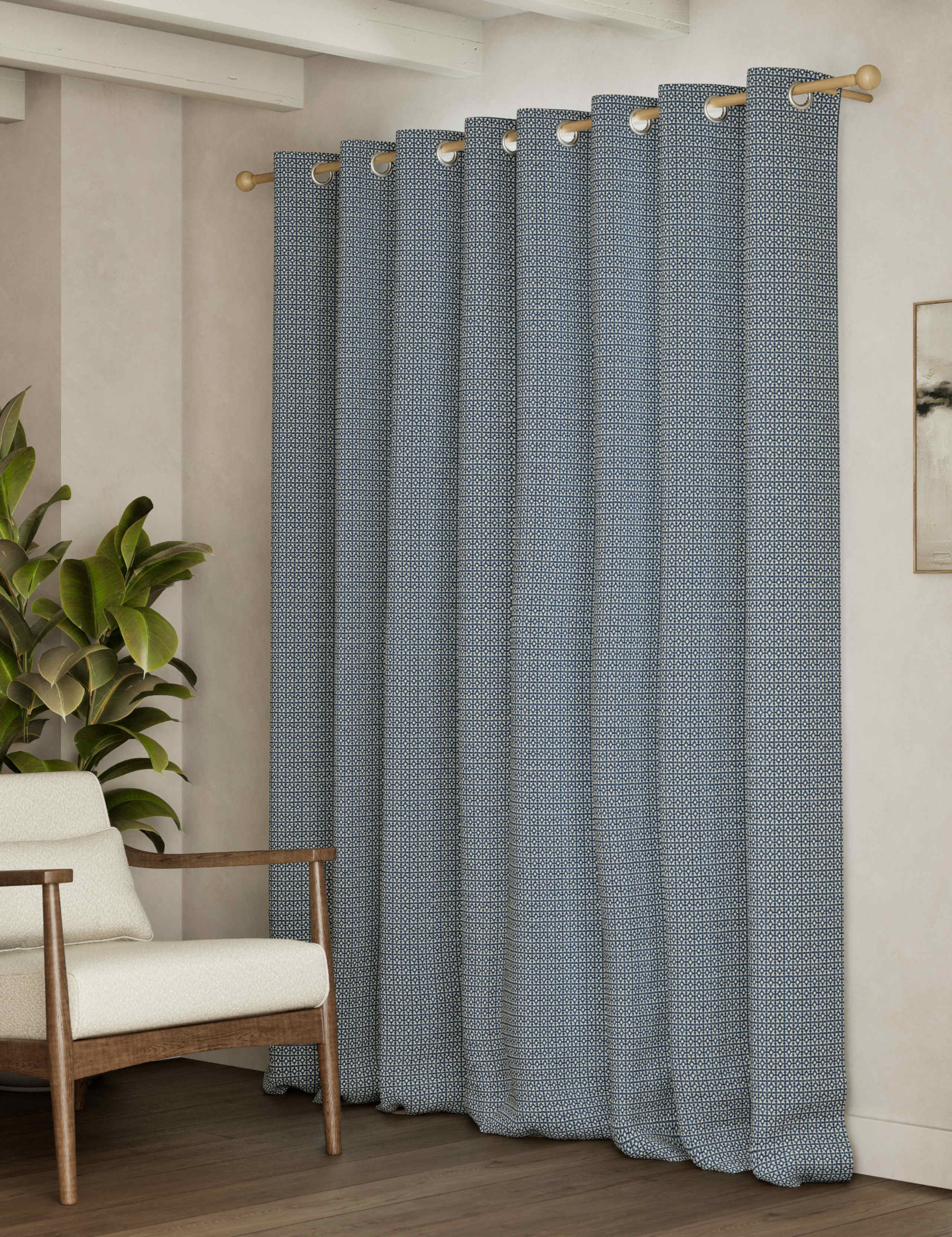 Chenille Geometric Eyelet Curtains 4 of 4