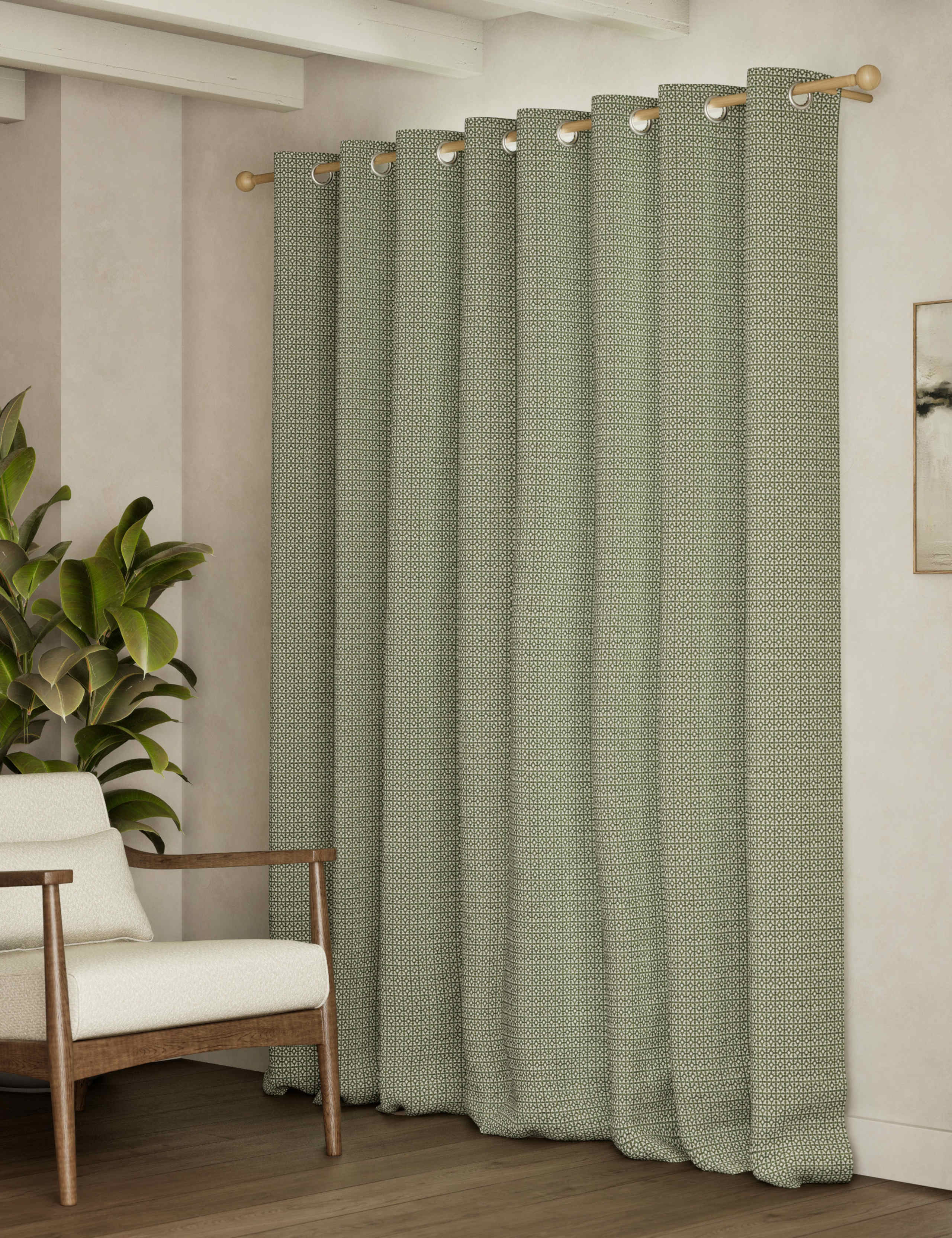 Chenille Geometric Eyelet Curtains 4 of 4