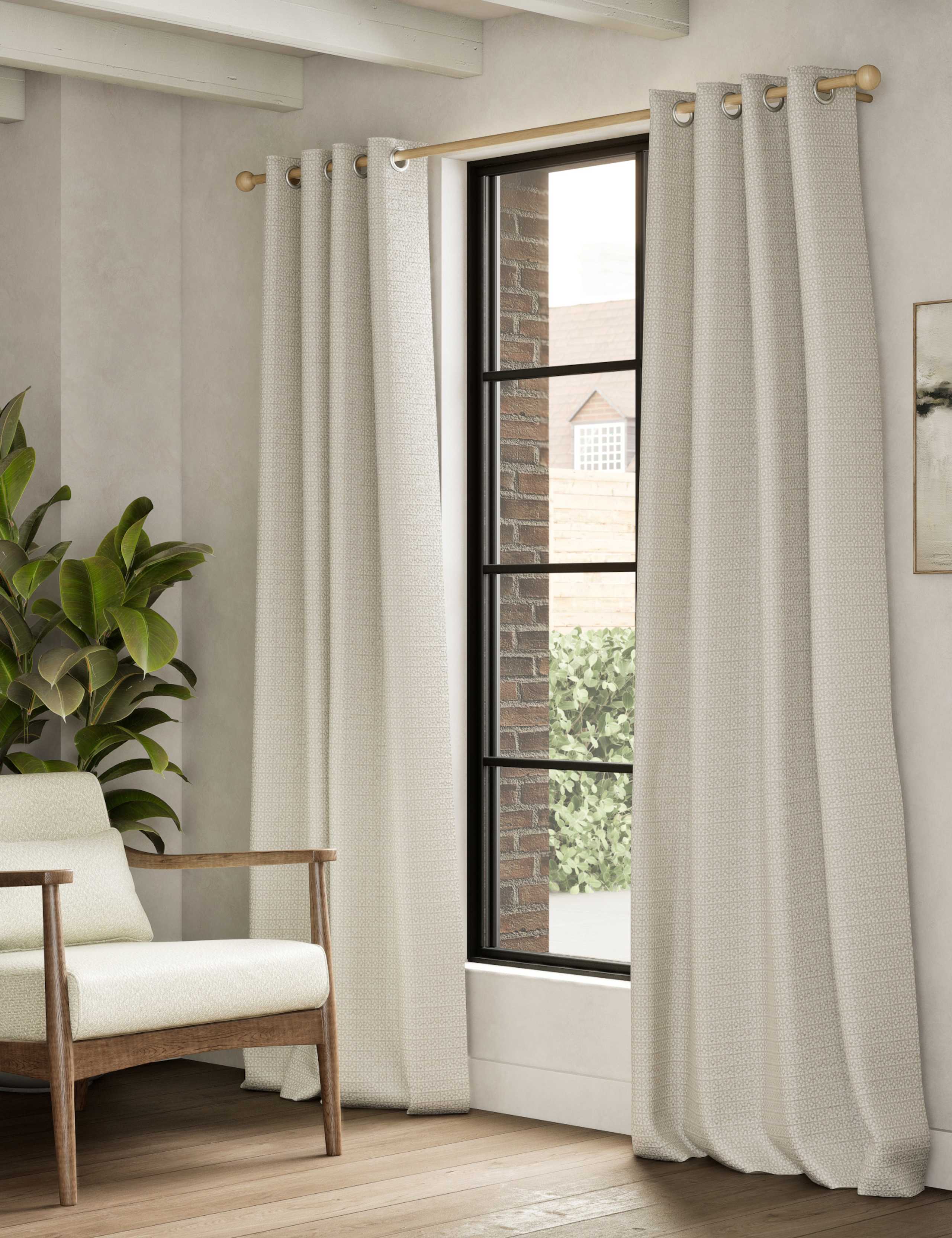 Chenille Geometric Eyelet Curtains 3 of 4