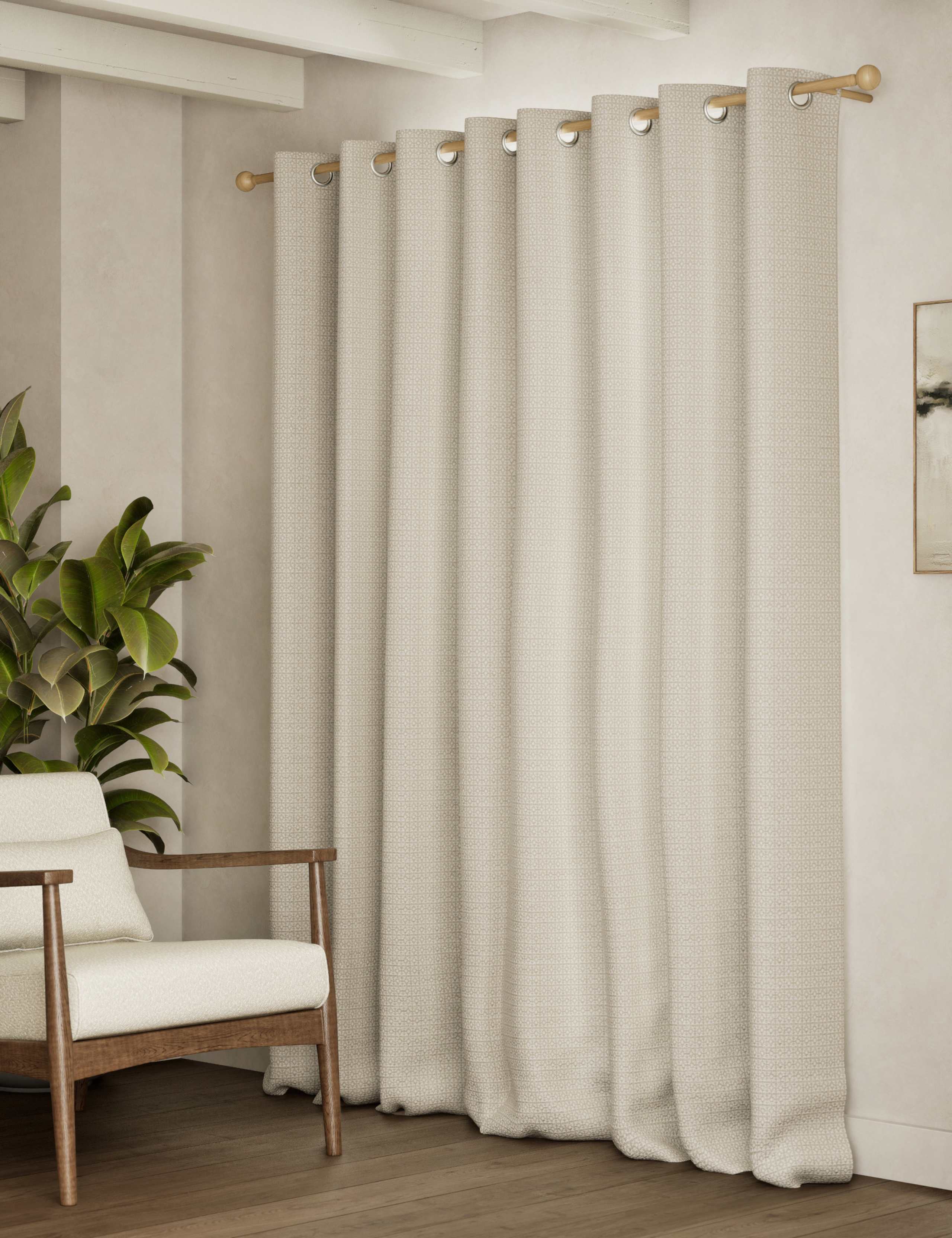 Chenille Geometric Eyelet Curtains 4 of 4