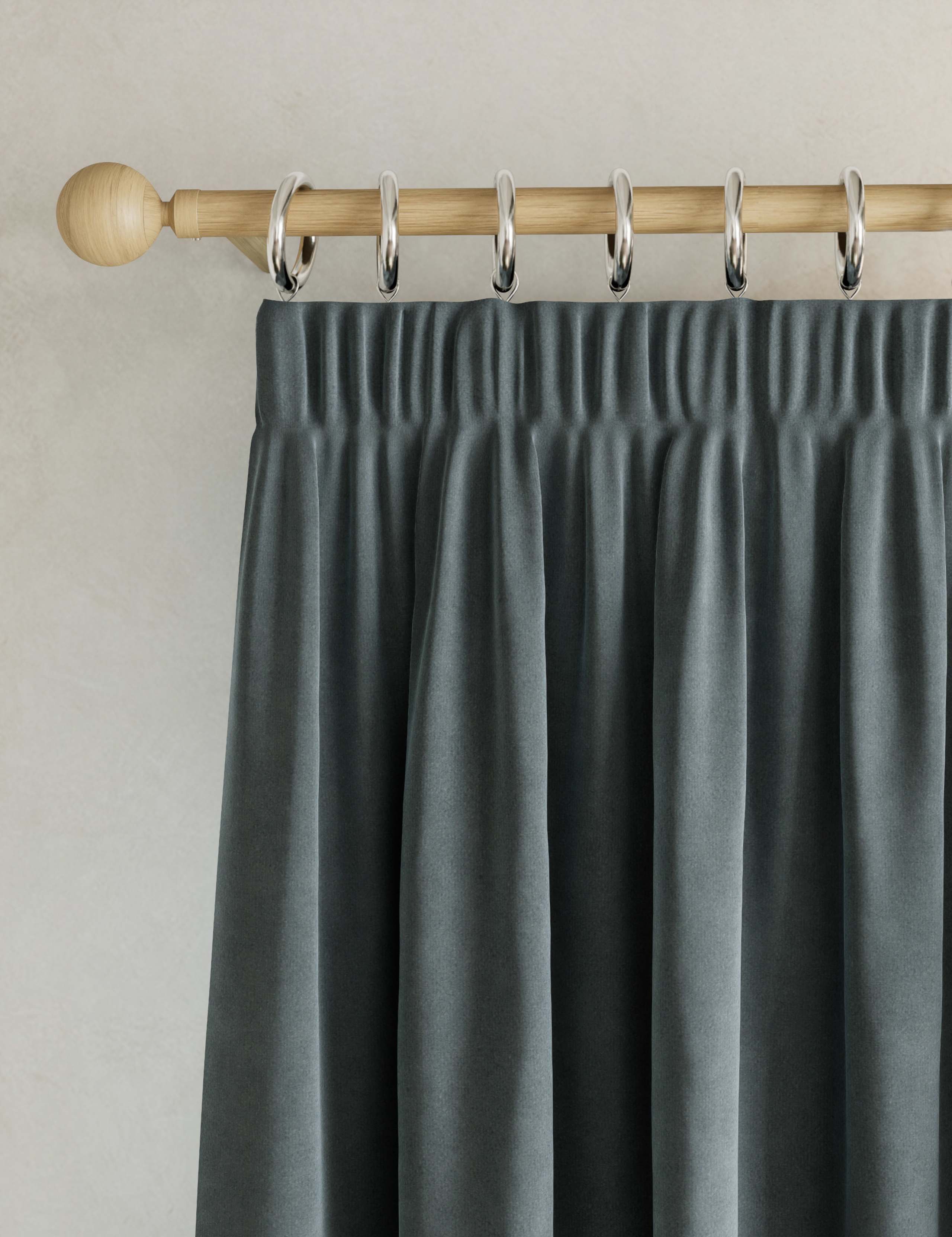 Velvet Pencil Pleat Curtains 1 of 4