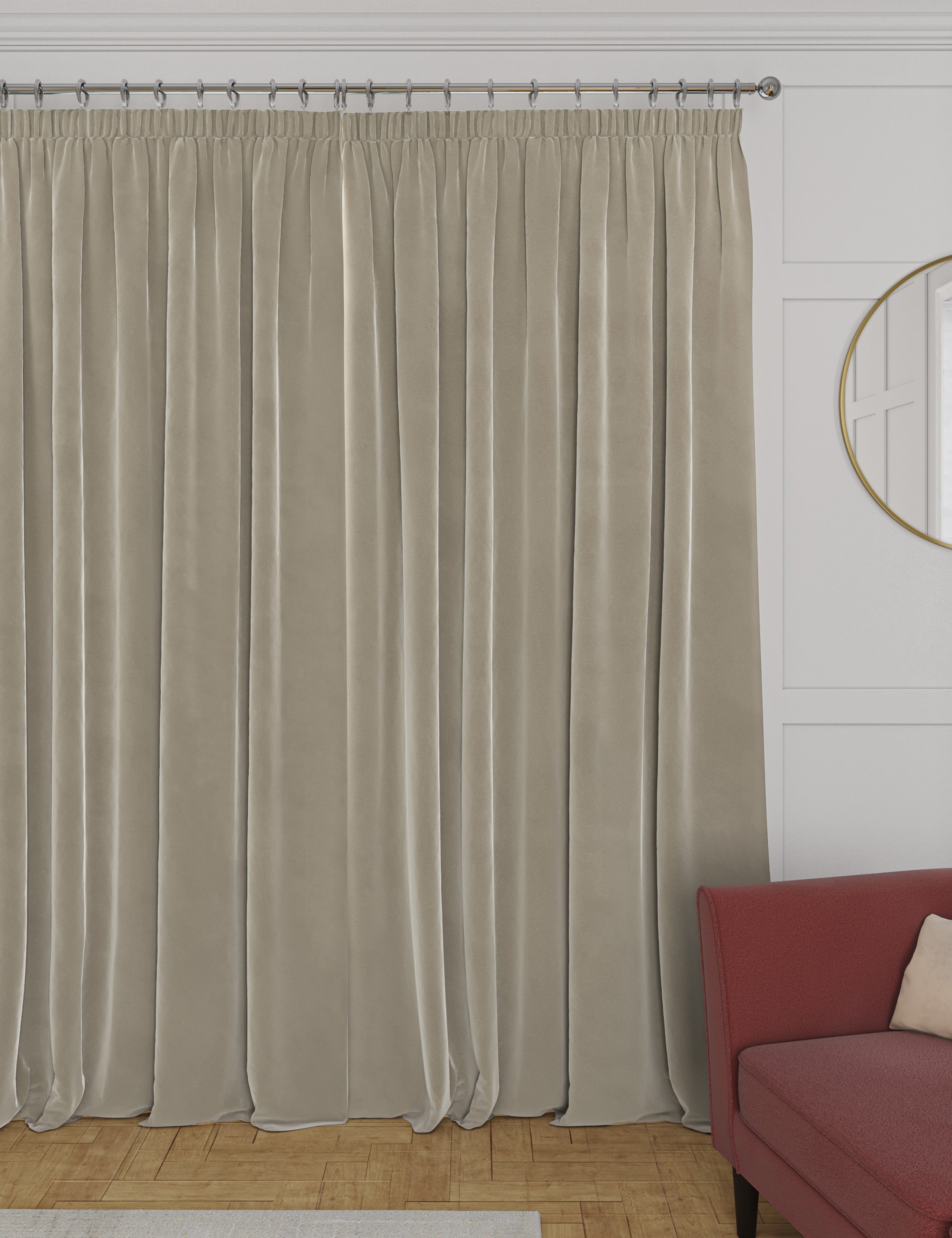 Velvet Pencil Pleat Curtains 4 of 4