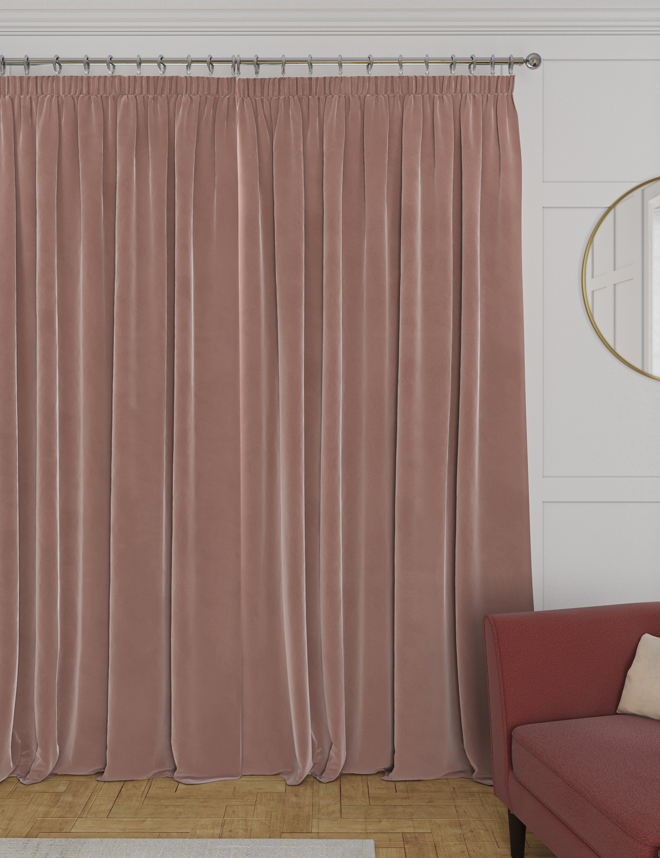 Velvet Pencil Pleat Curtains 4 of 4