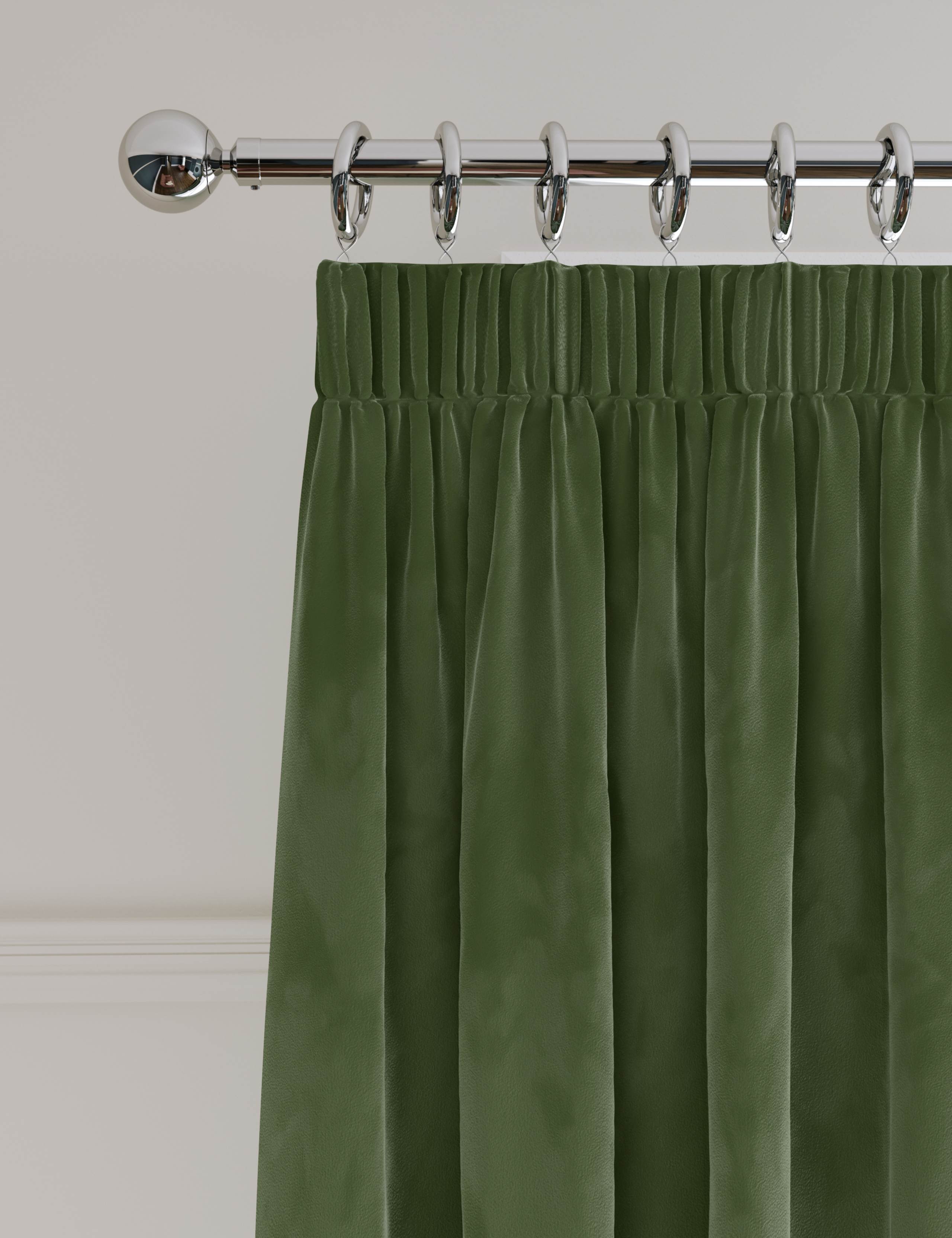 Velvet Pencil Pleat Curtains 1 of 3