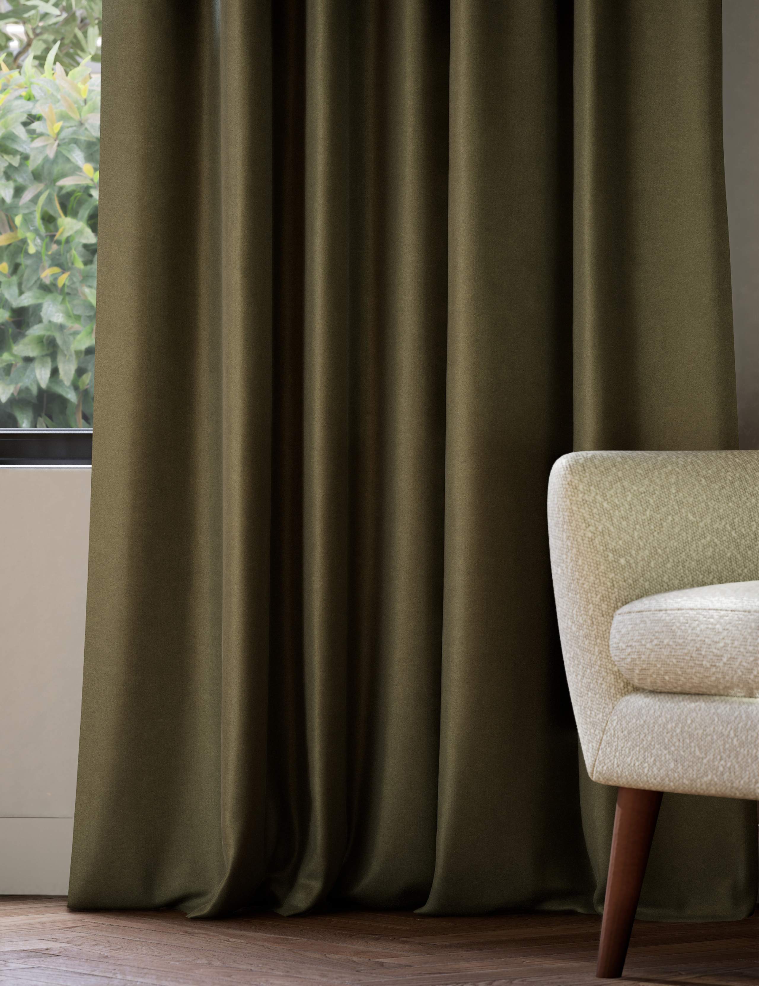 Velvet Pencil Pleat Curtains 2 of 4