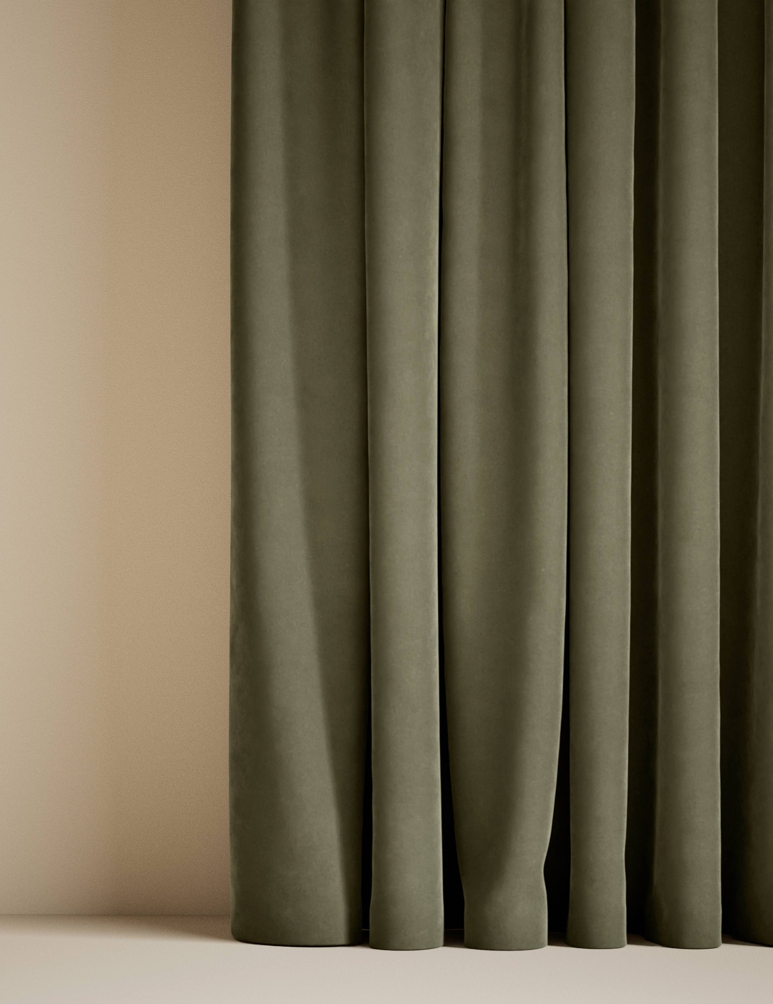 Velvet Pencil Pleat Curtains 5 of 5